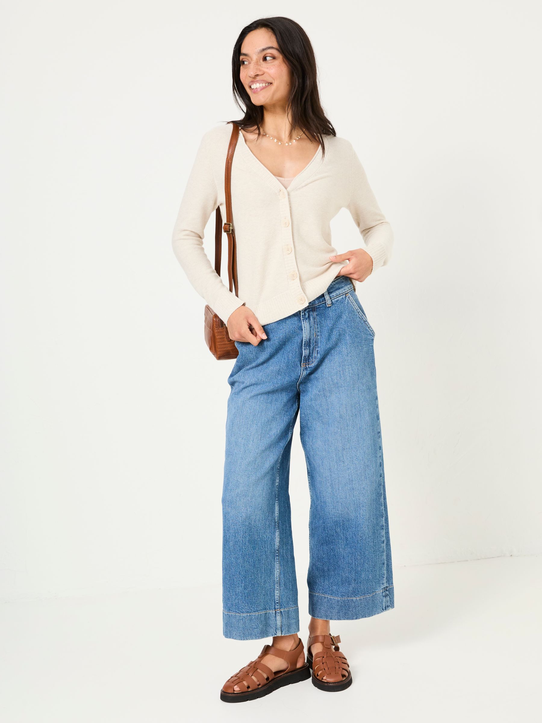 Lucia Ivory V-Neck Knitted Cardigan - Image 3 of 5