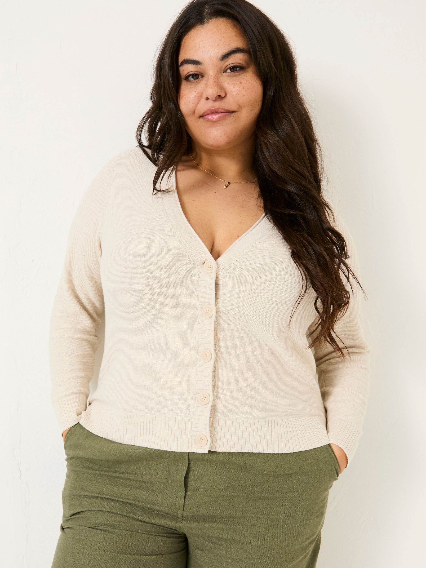 Lucia Ivory V-Neck Knitted Cardigan - Image 5 of 5