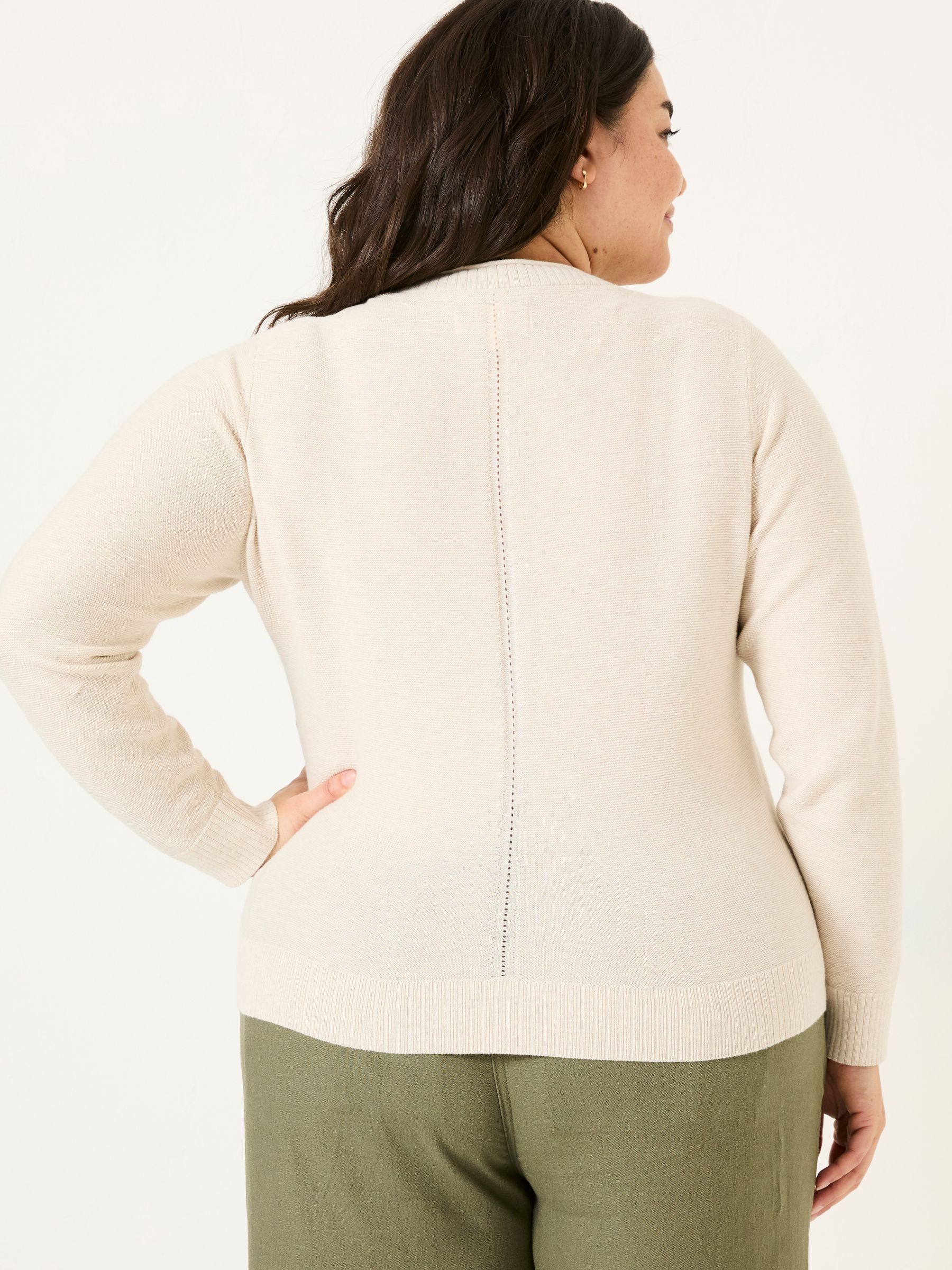 Lucia Ivory V-Neck Knitted Cardigan - Image 6 of 9