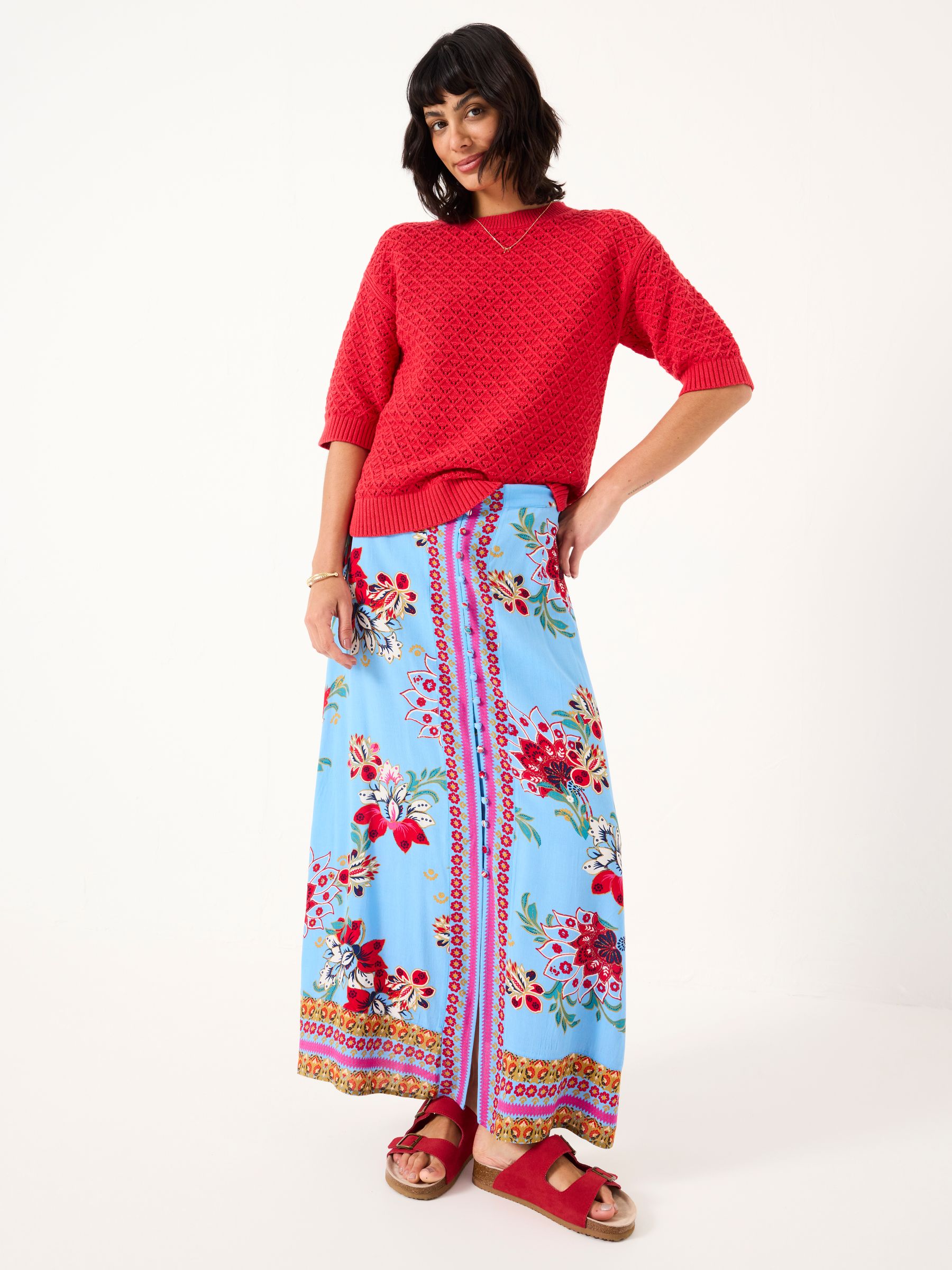Maysie Red Knitted T-Shirt - Image 3 of 6