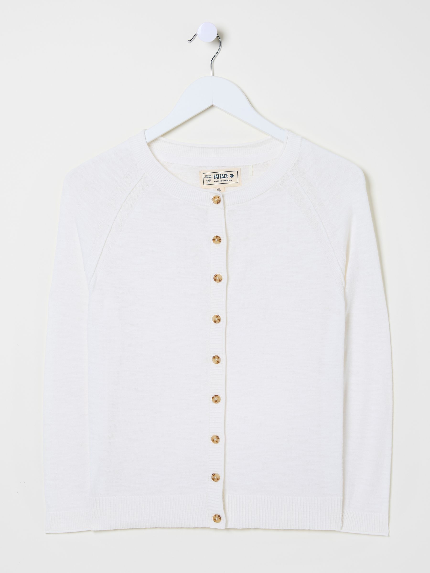 Rose White Crew Neck Cardigan - Image 10 of 10