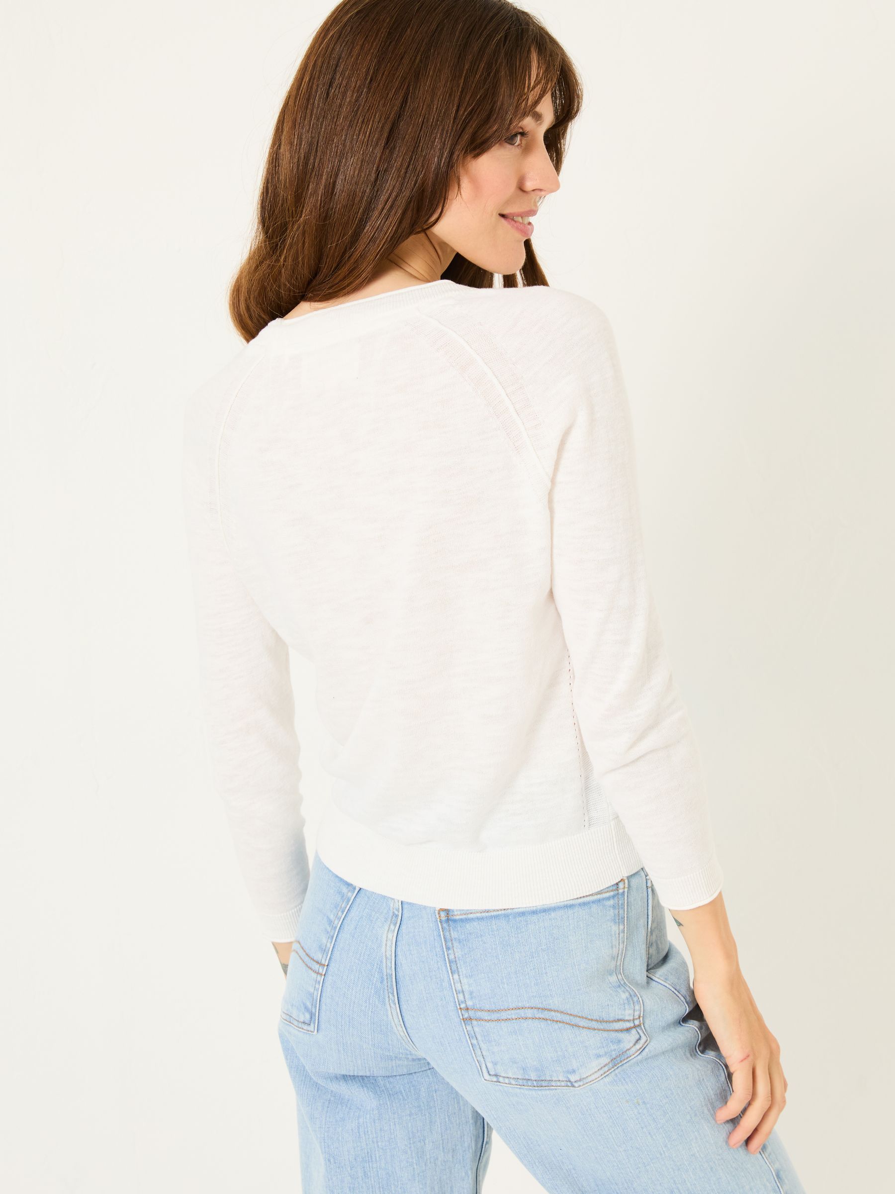 Rose White Crew Neck Cardigan - Image 2 of 6