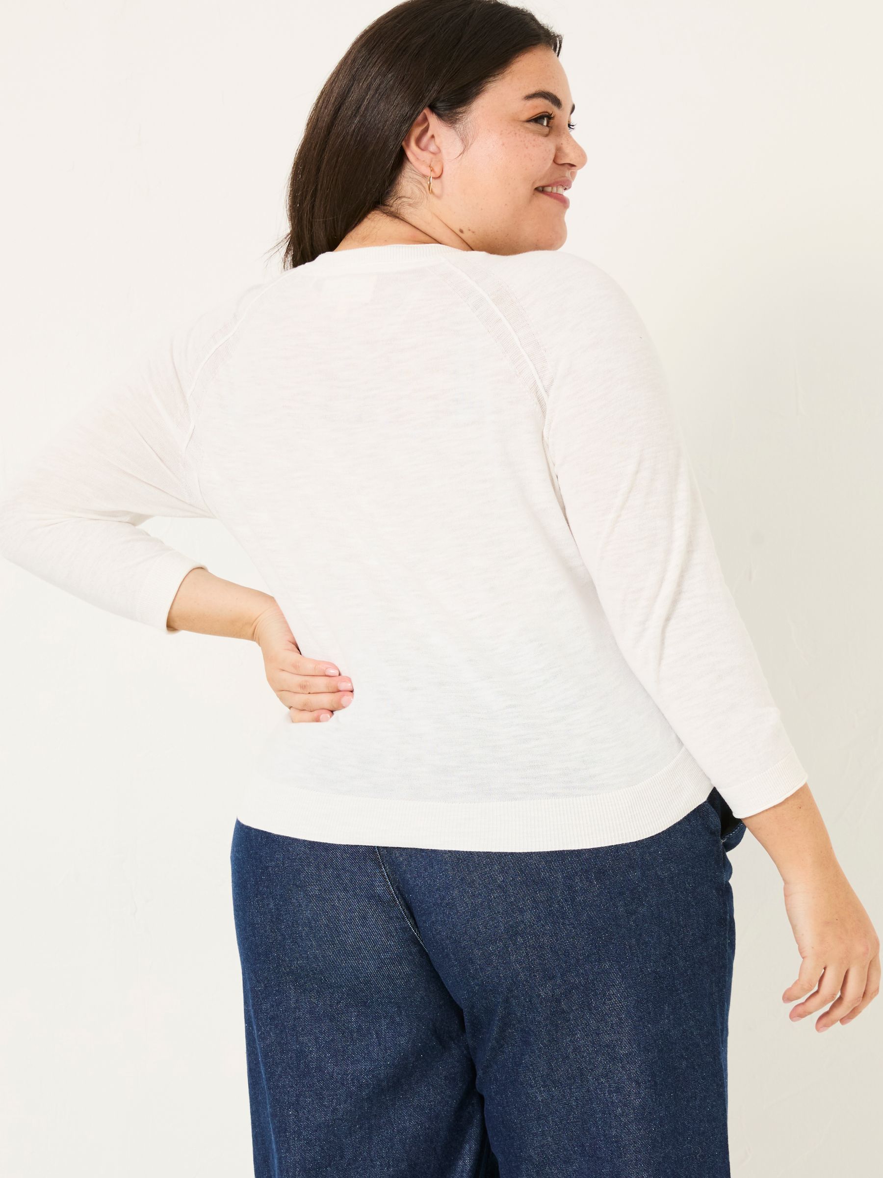 Rose White Crew Neck Cardigan - Image 7 of 10
