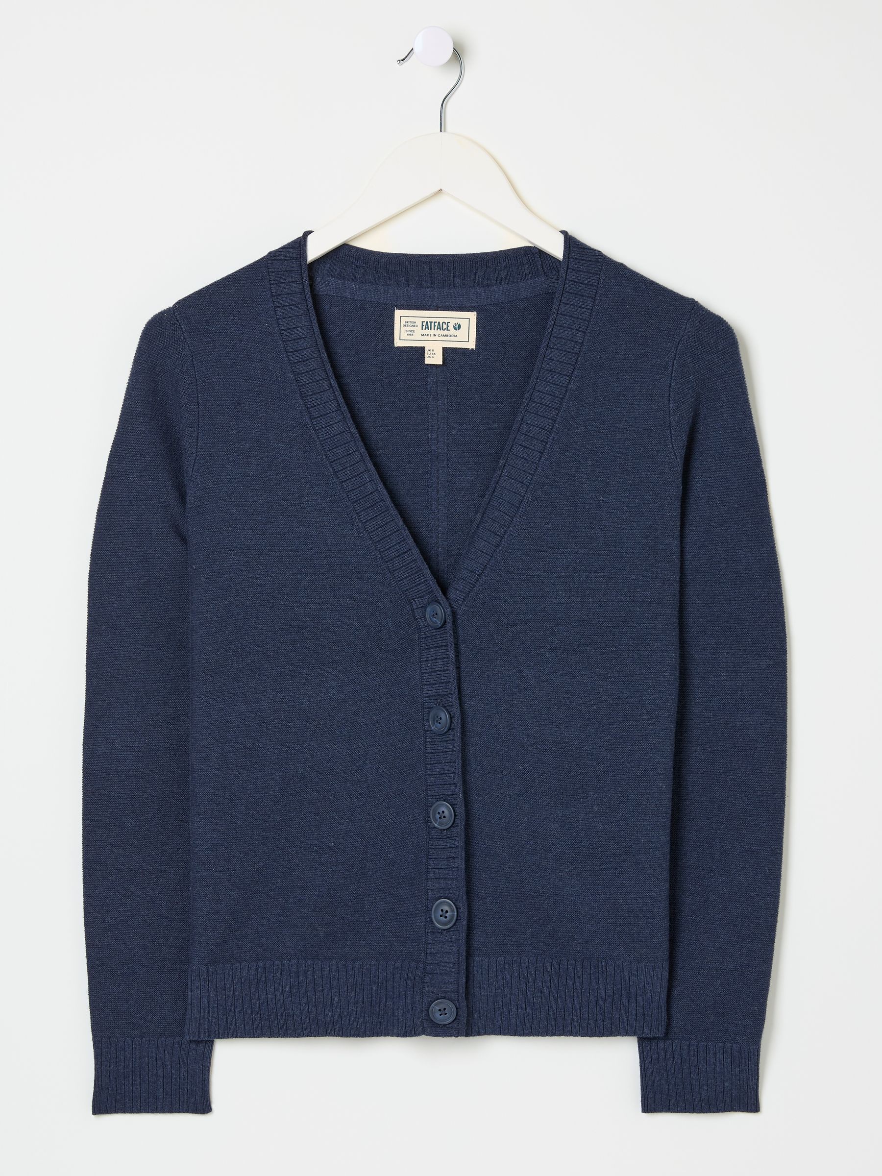 Lucia Navy V-Neck Knitted Cardigan | FatFace USA