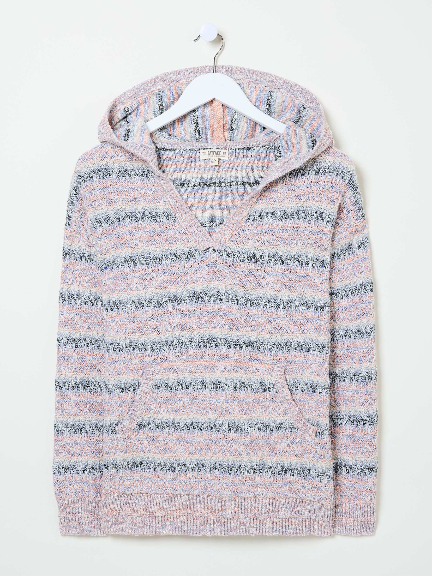 Pink Uma Knitted Textured Hoodie - Image 5 of 5
