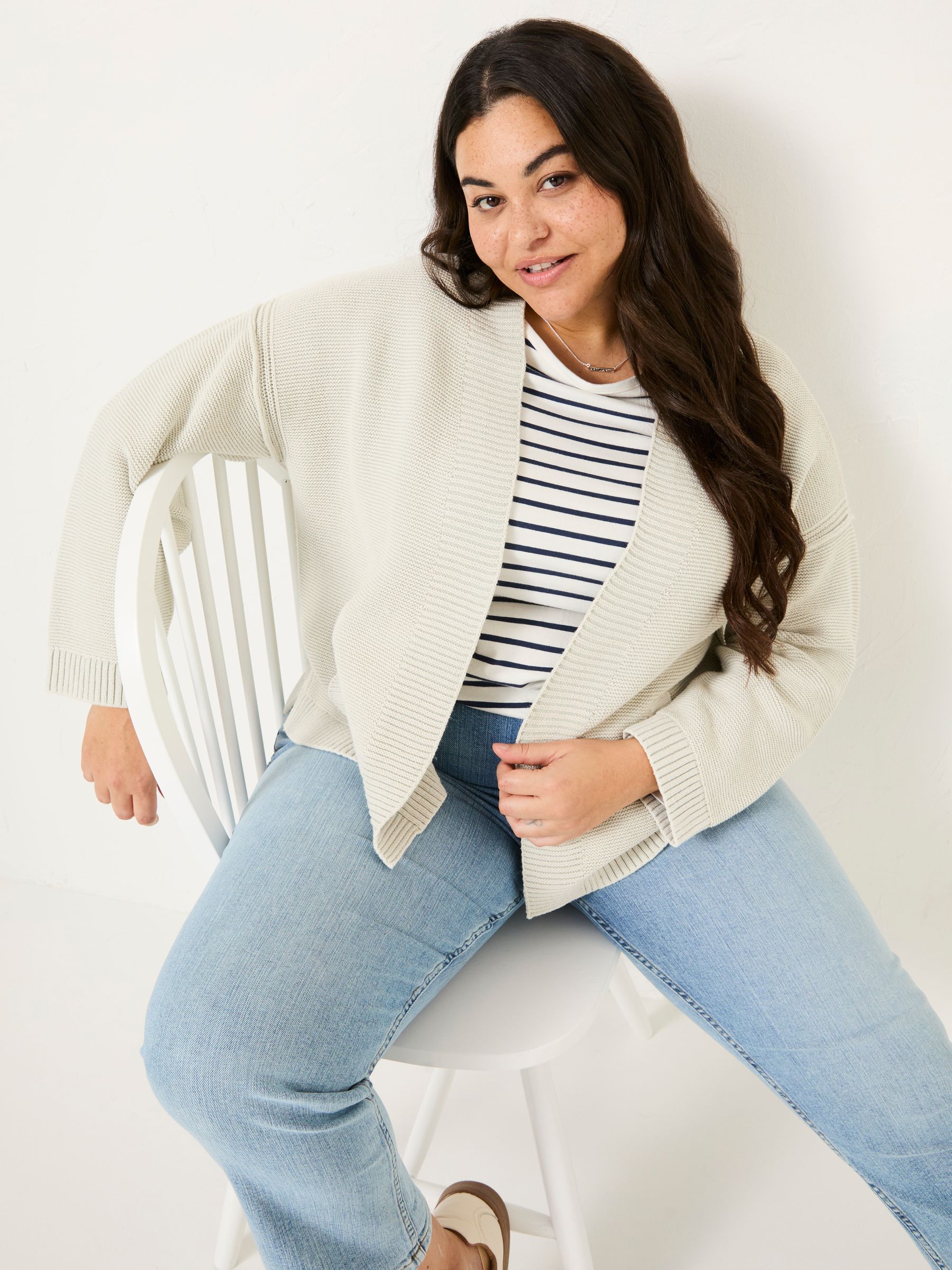 Stone Edie Laundered Knitted Cardigan - Image 8 of 9