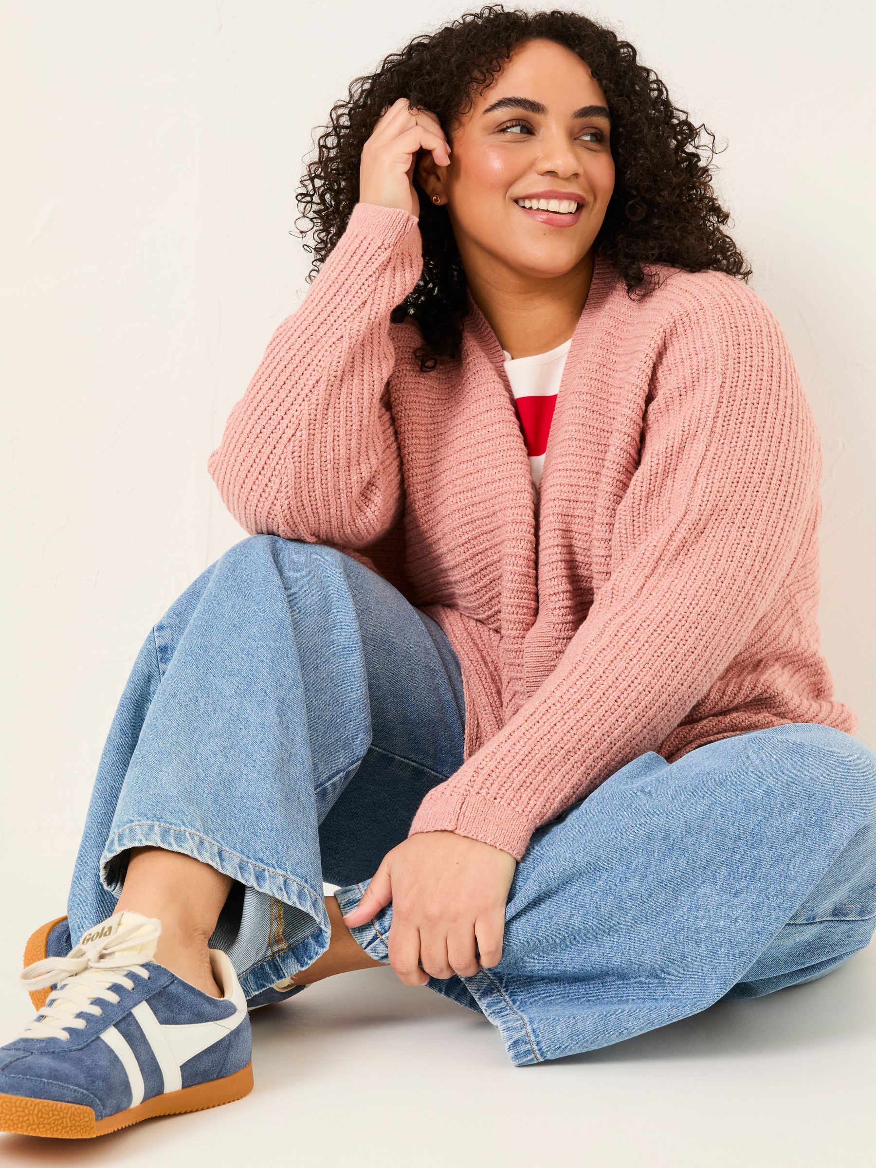 Kya Light Pink Knitted Kimono Cardigan - Image 3 of 5