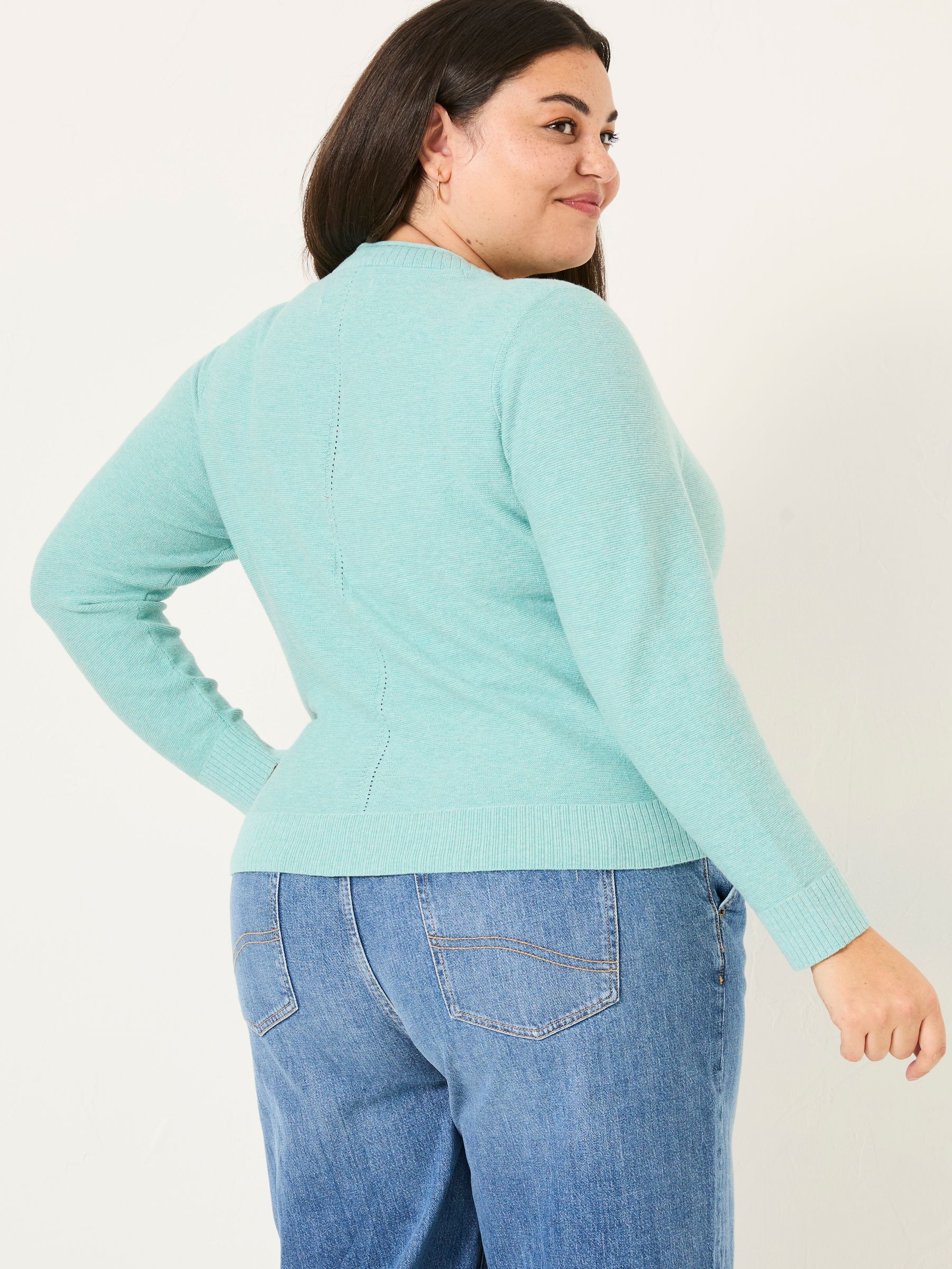 Lucia Light Teal V-Neck Knitted Cardigan - Image 2 of 11