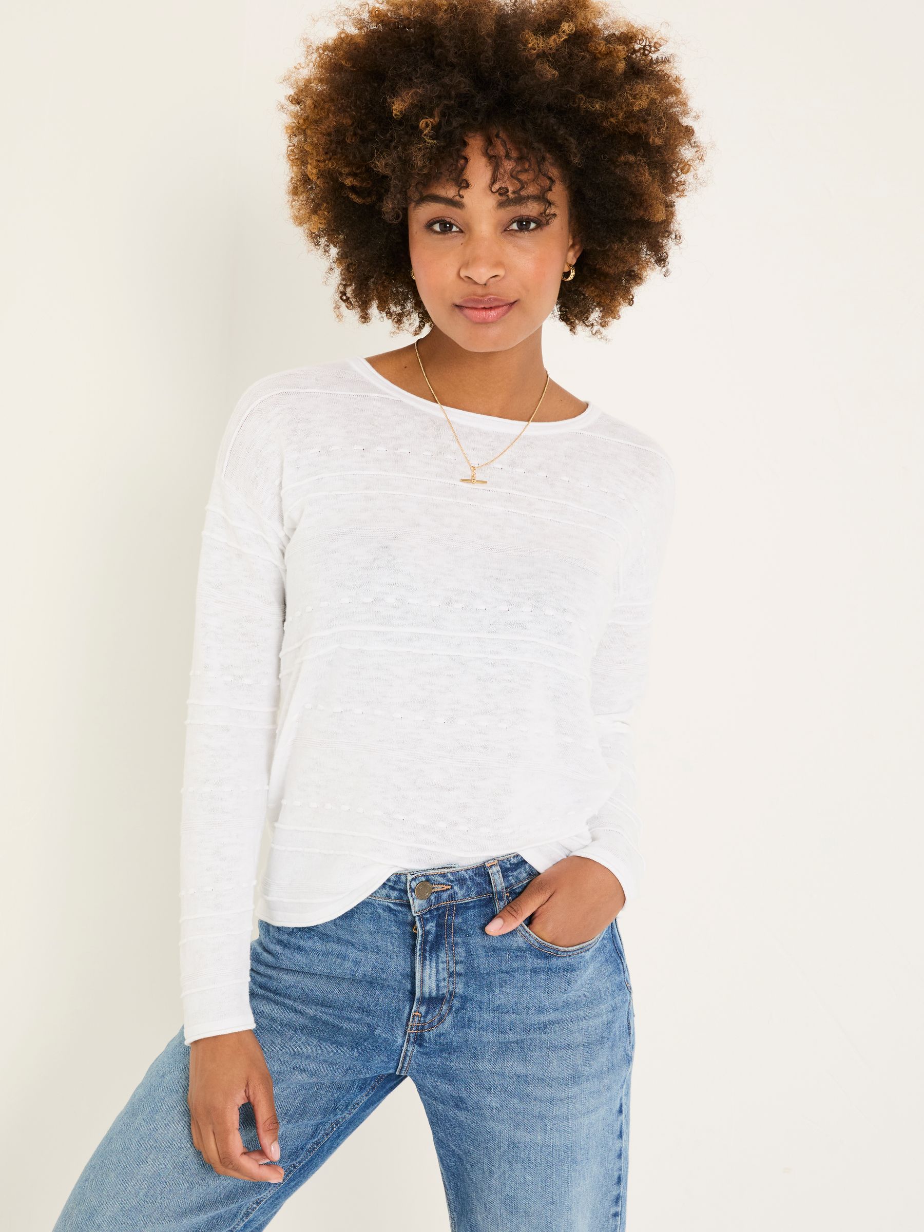 Isabelle White Knitted Jumper - Image 1 of 9
