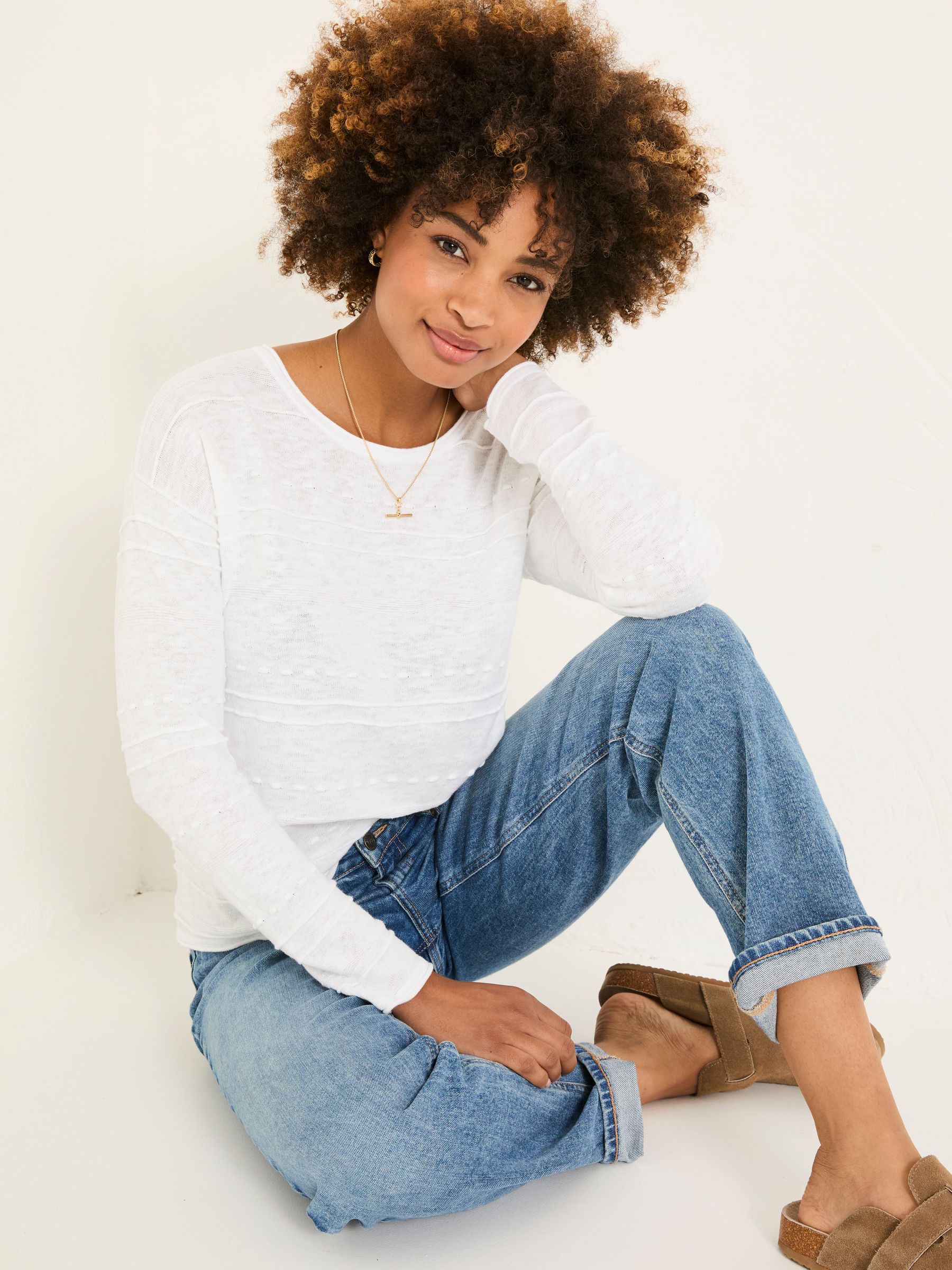 Isabelle White Knitted Jumper - Image 3 of 9