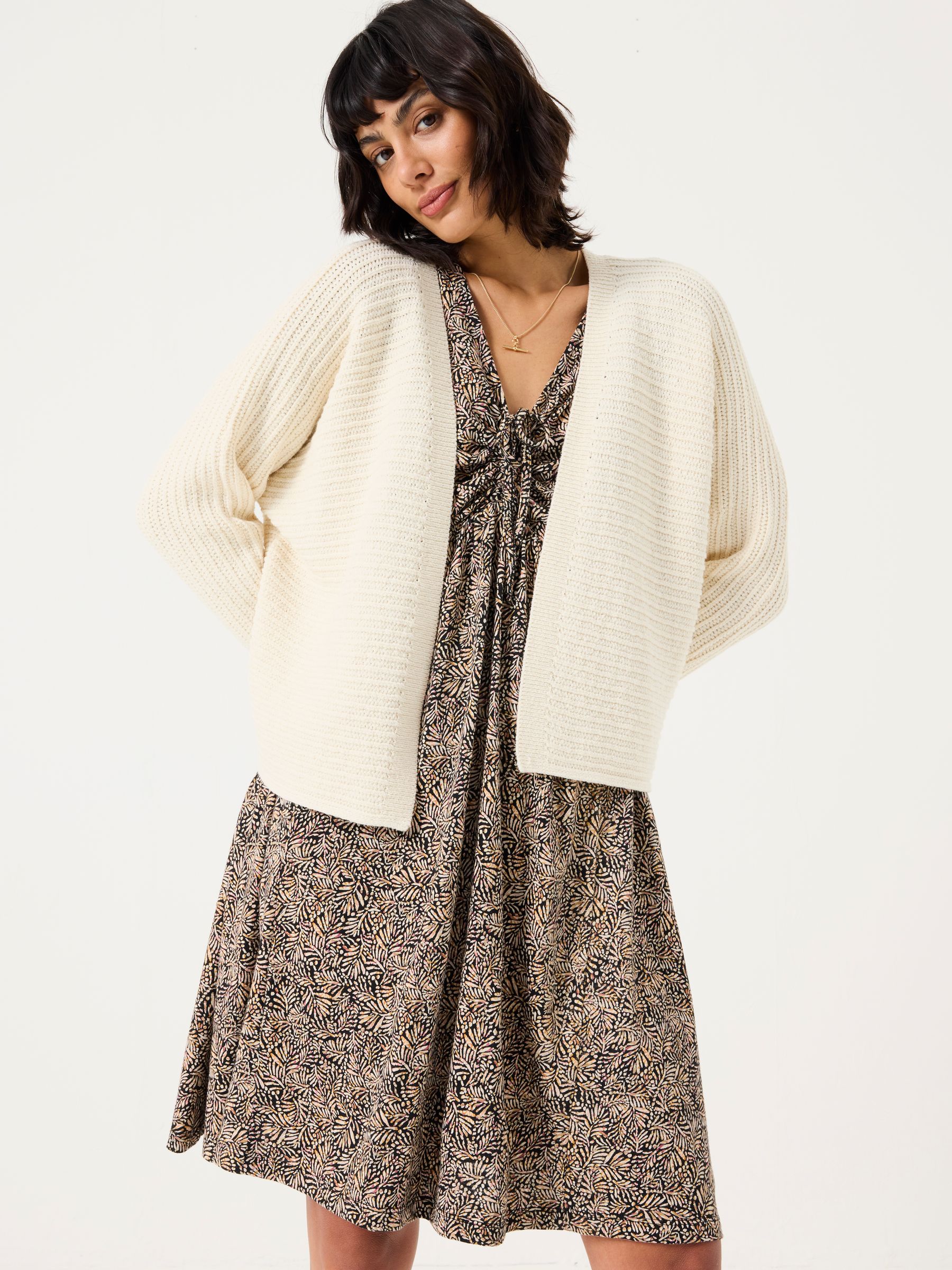 Kya Ivory Knitted Kimono Cardigan - Image 1 of 5