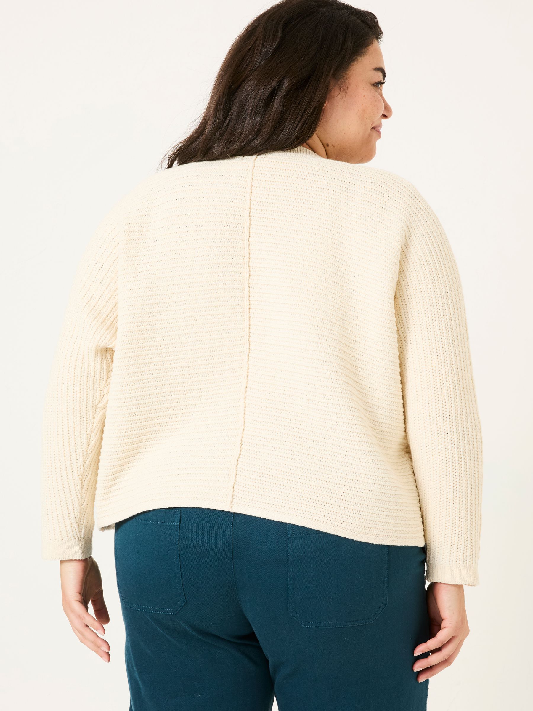 Kya Ivory Knitted Kimono Cardigan - Image 6 of 9