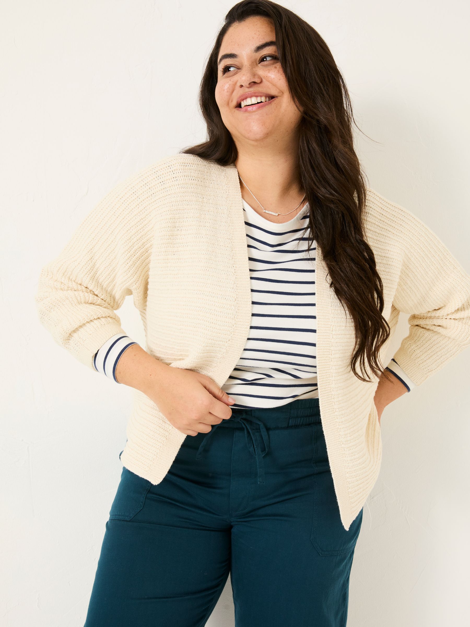 Kya Ivory Knitted Kimono Cardigan - Image 7 of 9