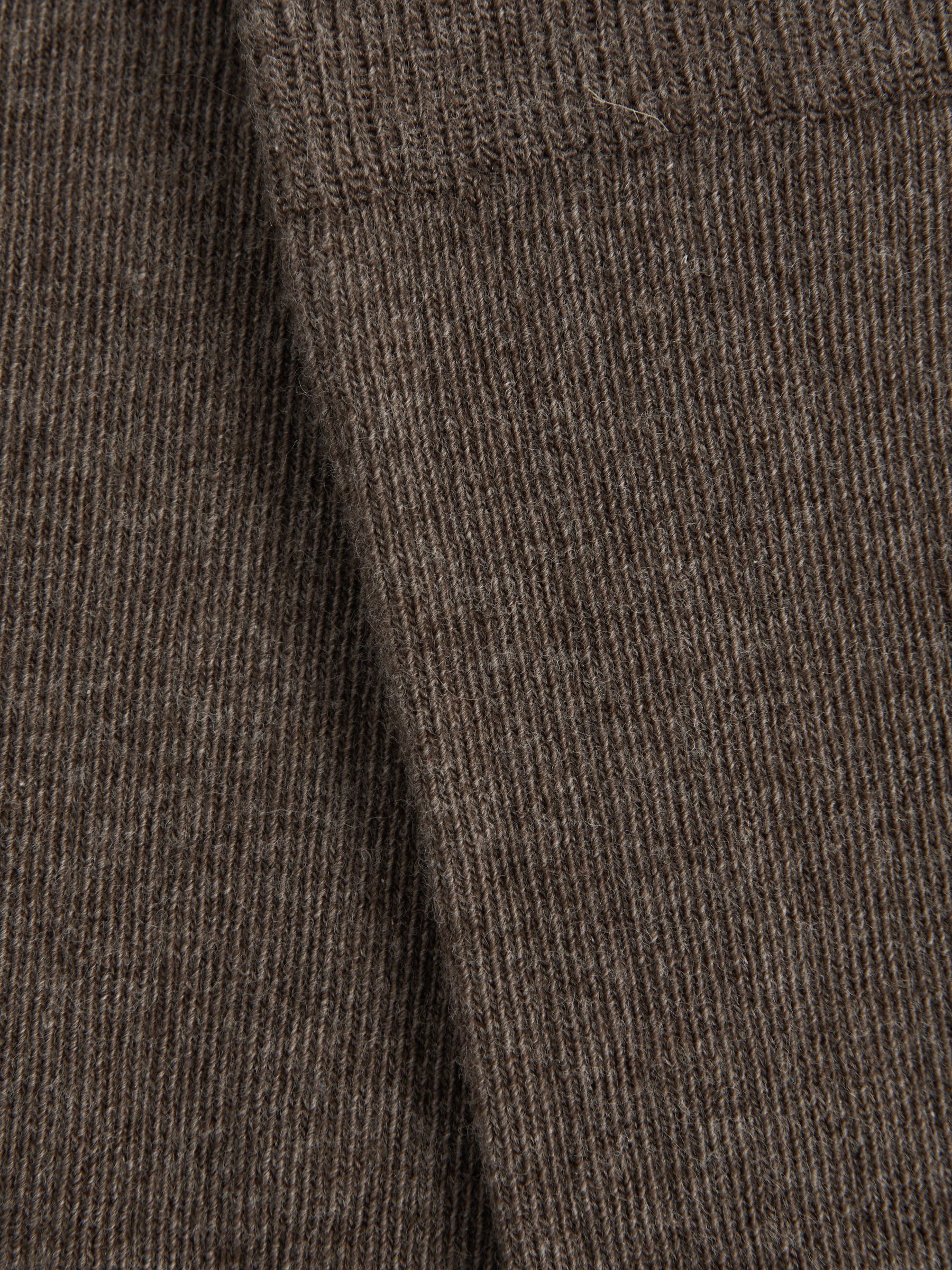 Cotton Blend Ribbed Loafer Socks in Chocolate - Image 3 of 3