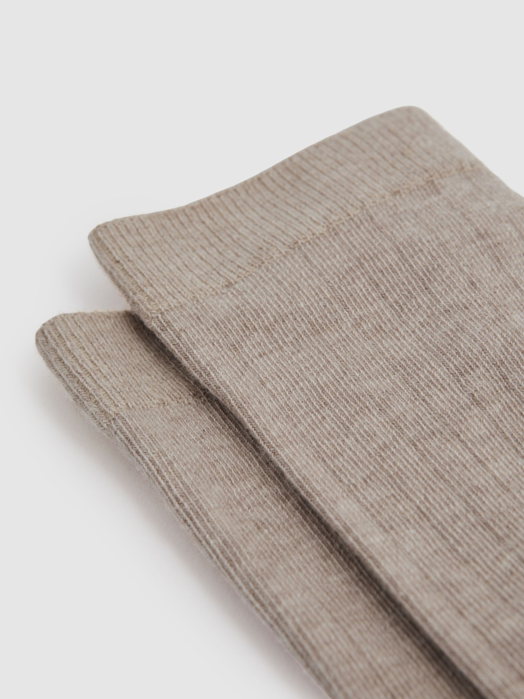 Cotton Blend Ribbed Loafer Socks in Neutral - Image 2 of 3