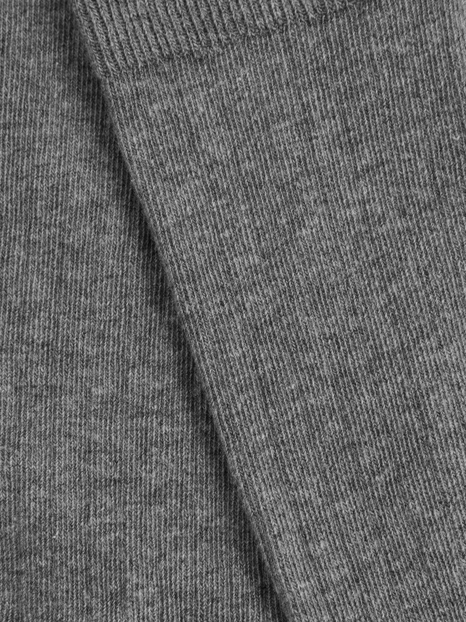 Cotton Blend Ribbed Loafer Socks in Charcoal - Image 3 of 3