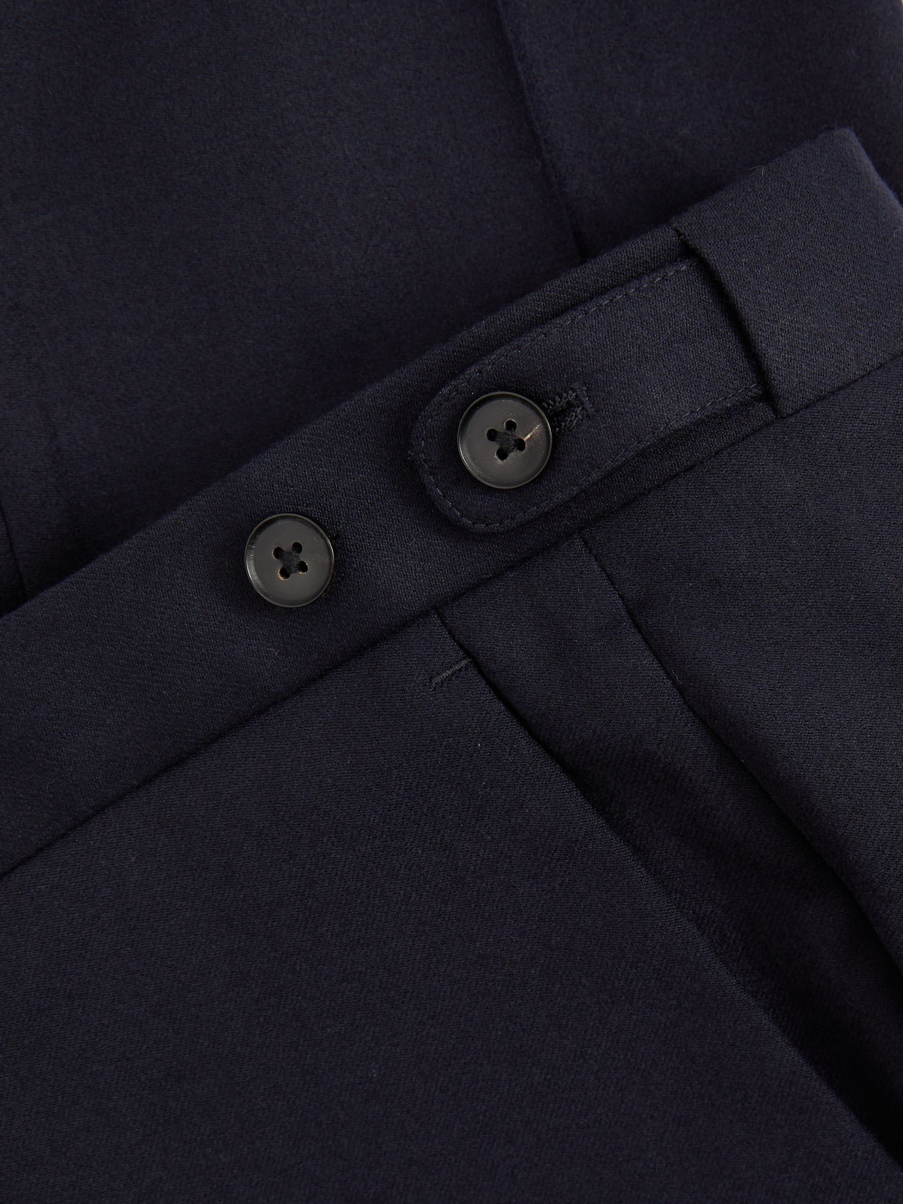 Wool-Blend Flannel Suit Trousers in Navy - Image 6 of 6