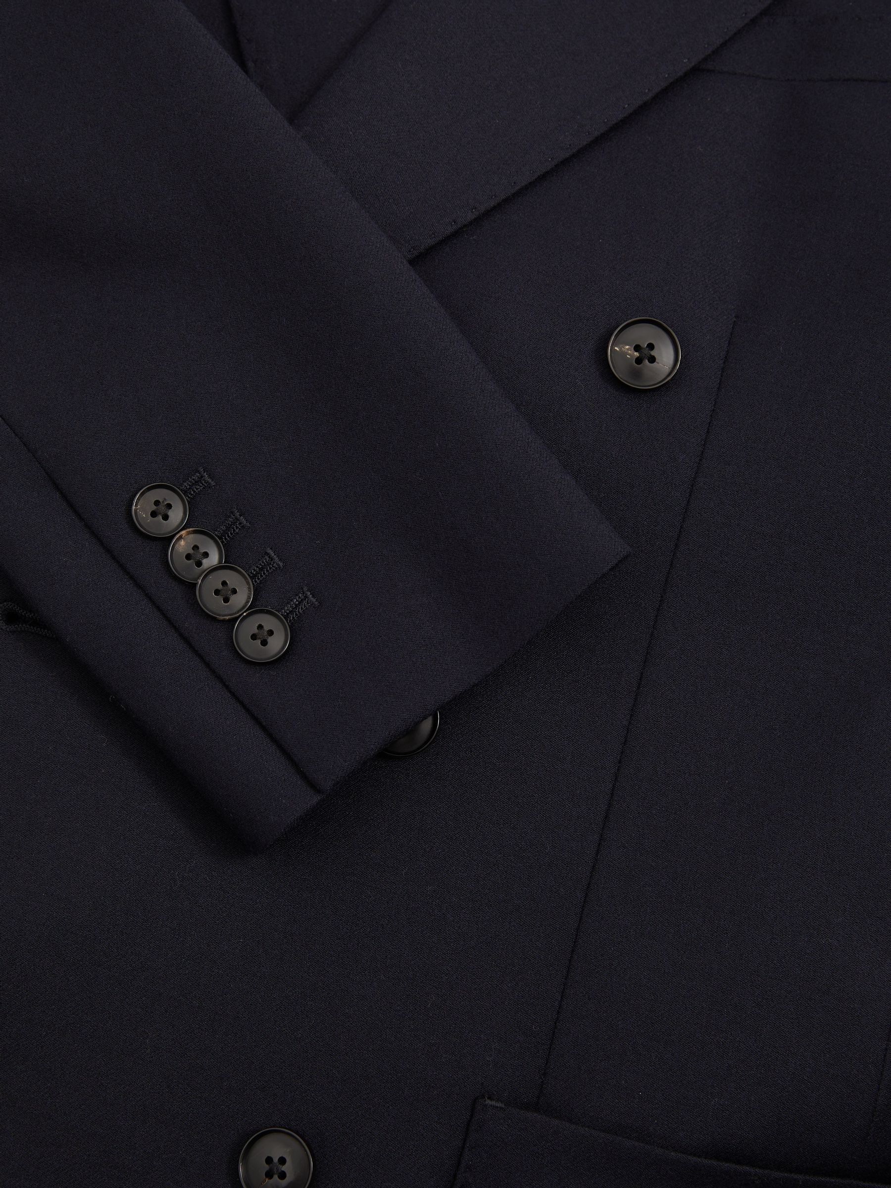 Double Breasted Suit Jacket in Wool-Blend in Navy - Image 7 of 7