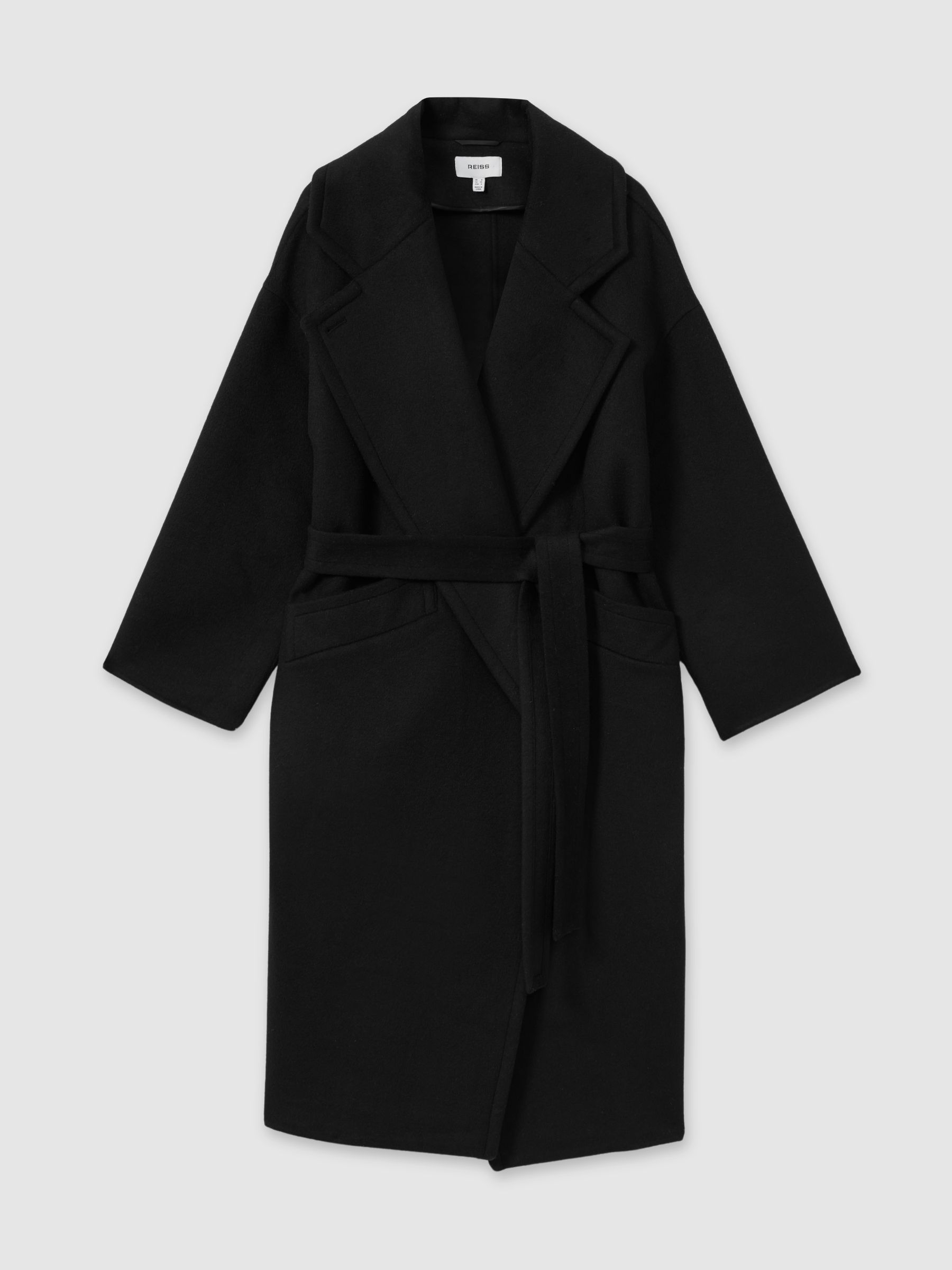 Petite Wool-Blend Blindseam Coat in Black - Image 2 of 7