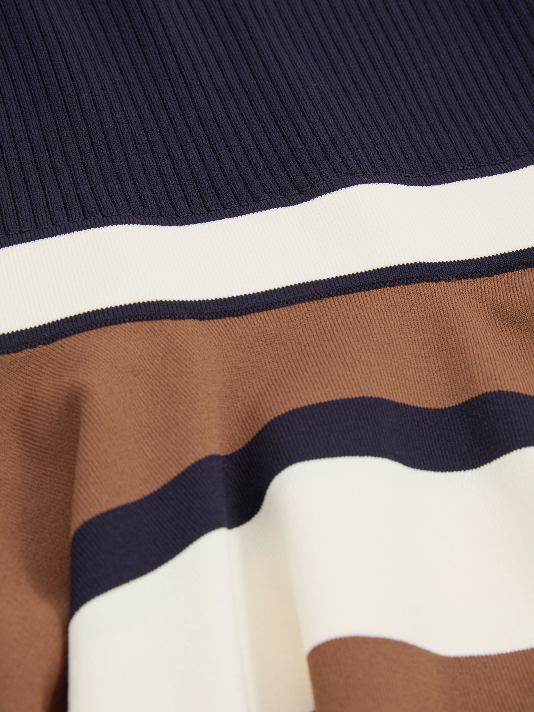 4-9 yrs Knitted Colourblock Asymmetric Dress in Navy - Image 4 of 4
