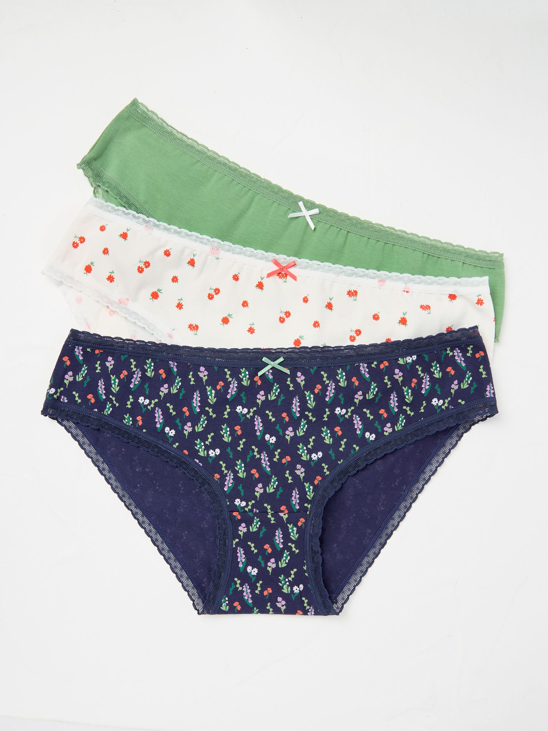 Navy/White/Green 3 Pack Knickers - Image 2 of 2