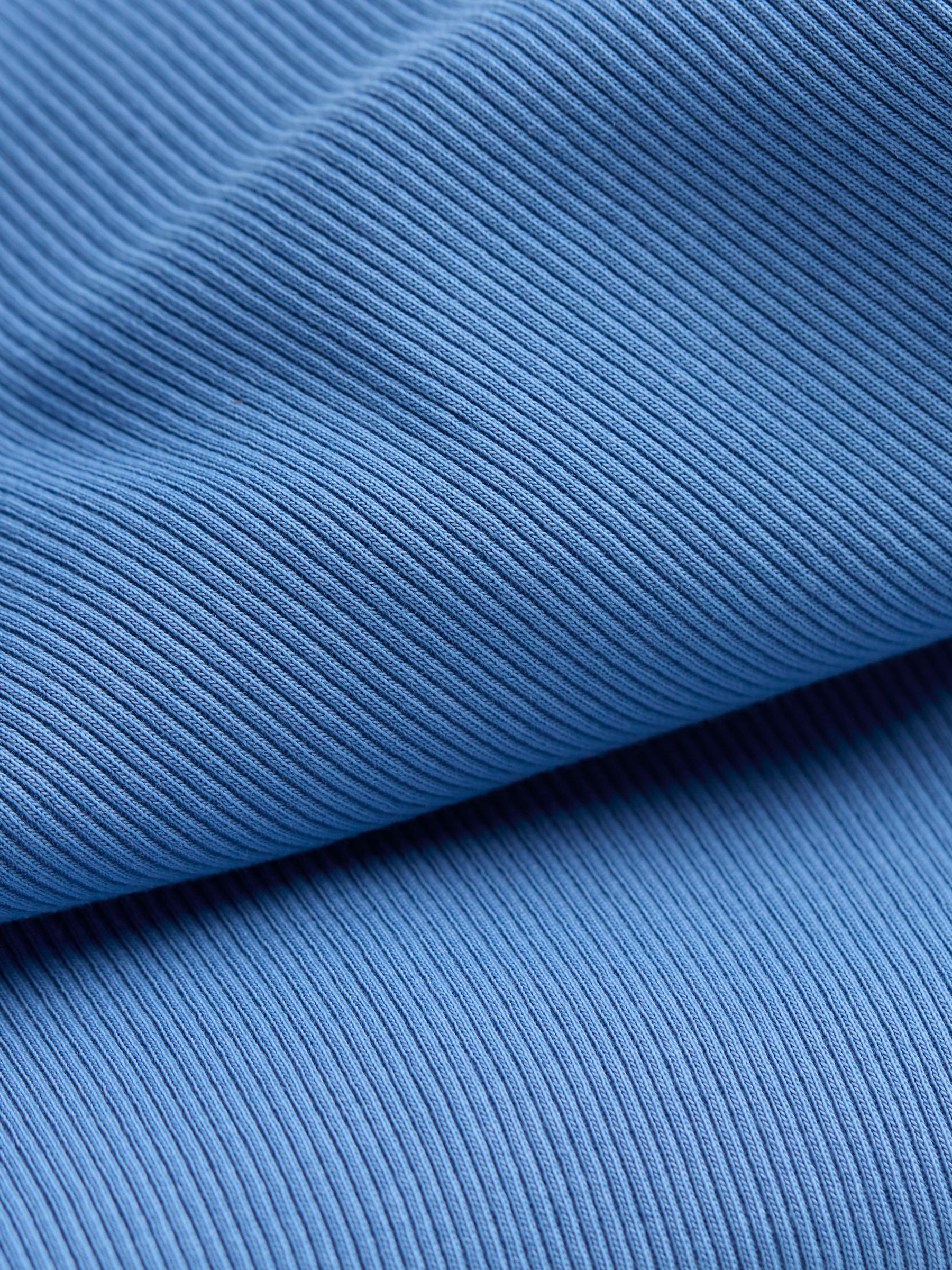 Bright Blue Ribbed Scoop Neck Top - Image 10 of 10