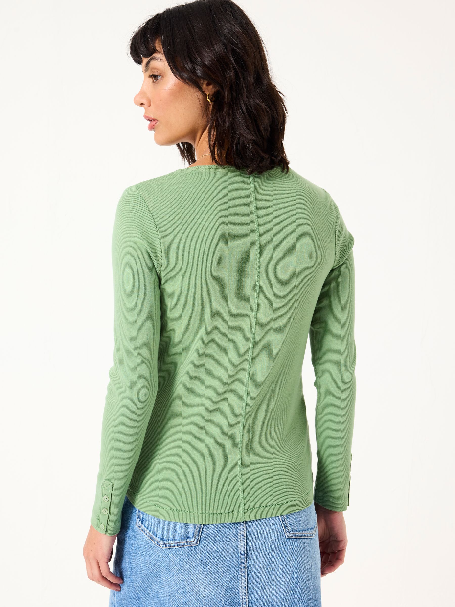 Light Green Ribbed Scoop Neck Top - Image 2 of 9