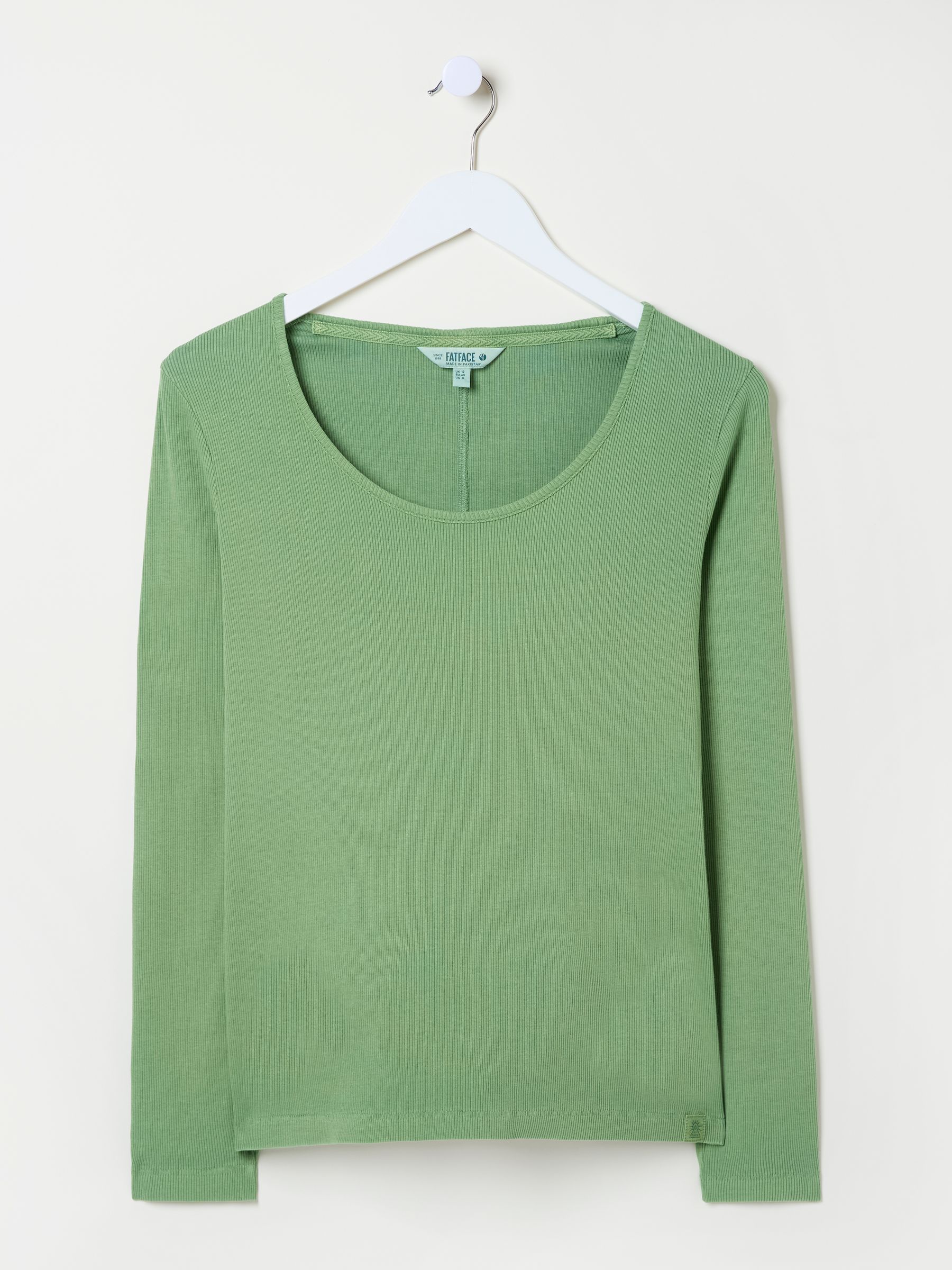 Light Green Ribbed Scoop Neck Top - Image 9 of 9