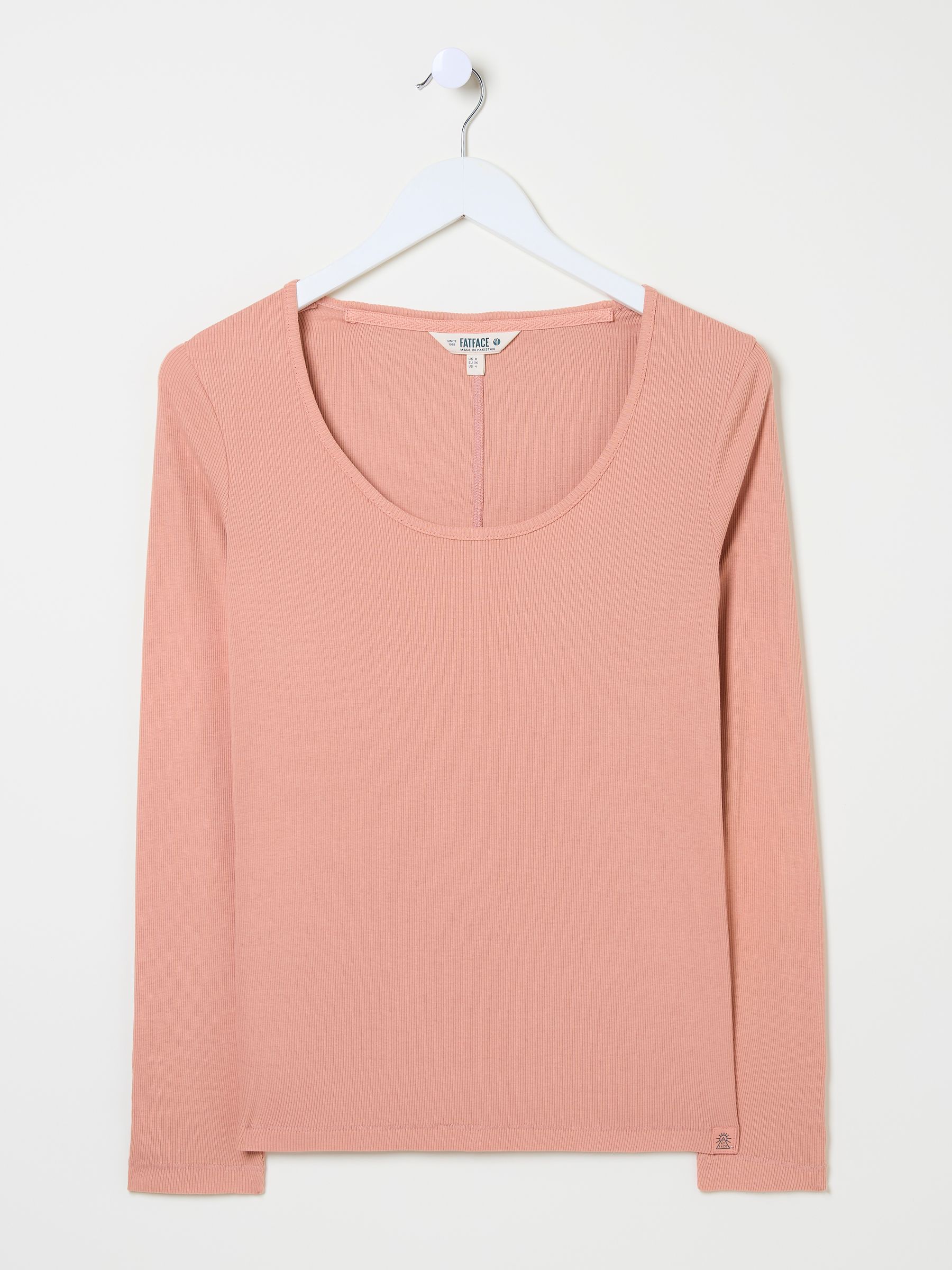 Pink Ribbed Scoop Neck Top - Image 10 of 10