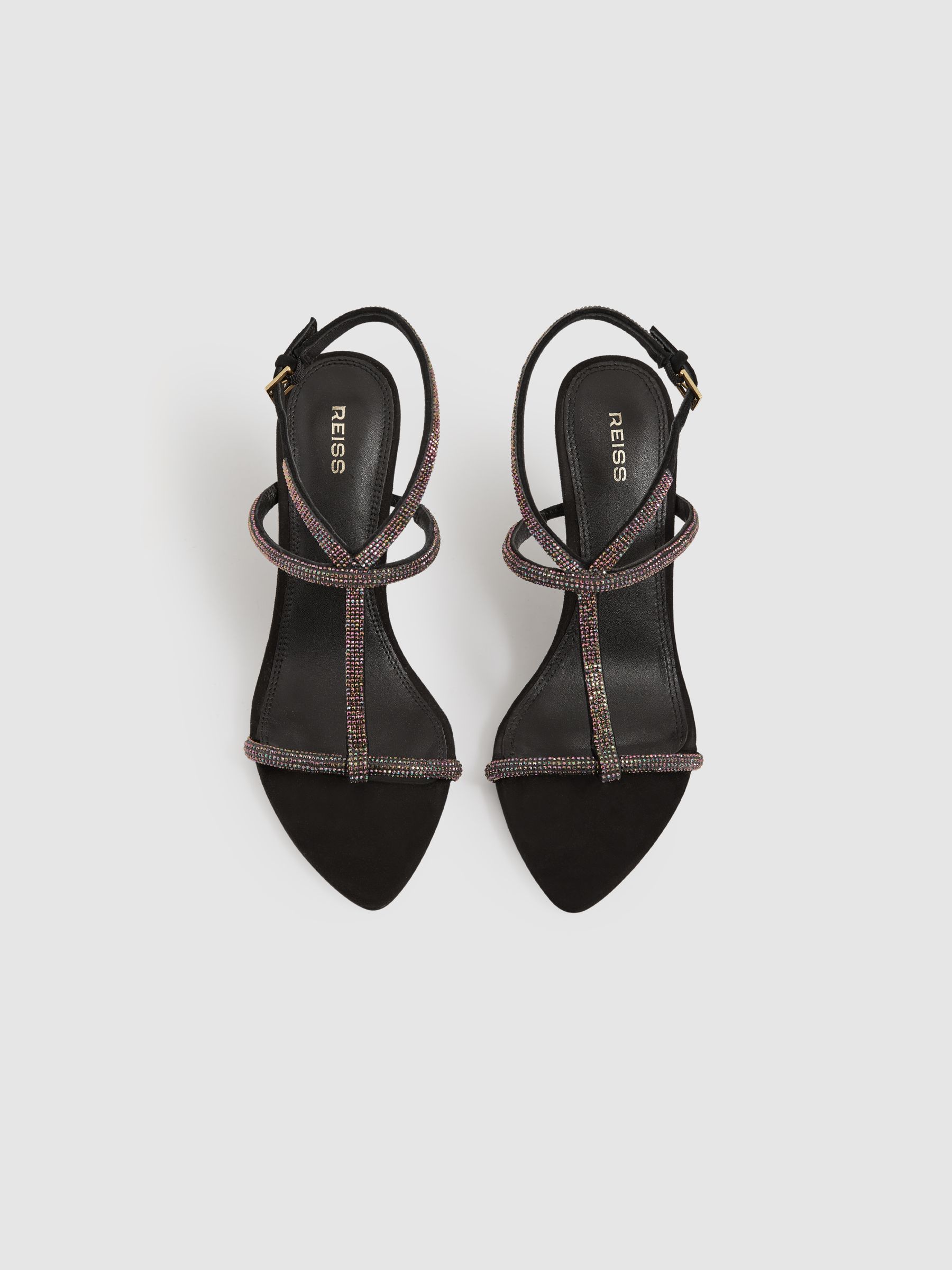 Embellished Stiletto Sandals in Black - Image 3 of 5