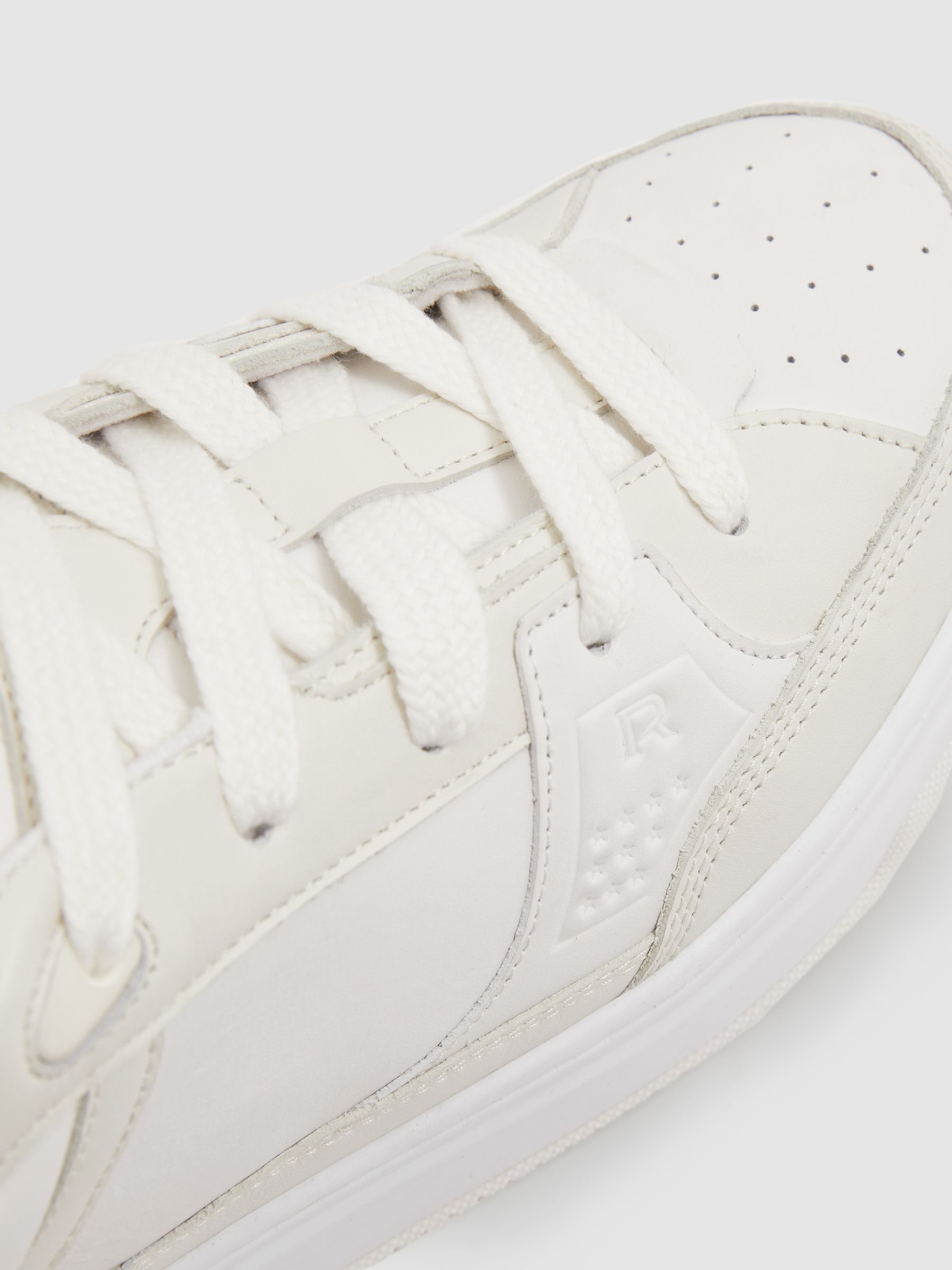 Panelled Leather Trainers in White - Image 6 of 6