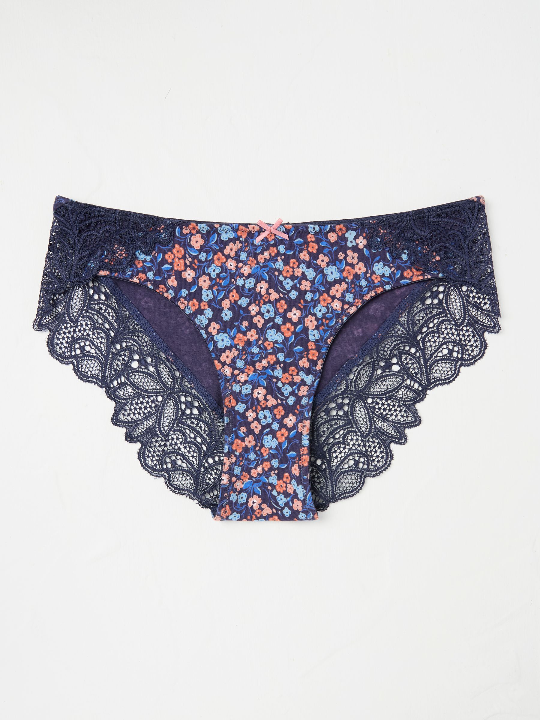 Navy Blue Floral Cheeky Knickers - Image 1 of 2