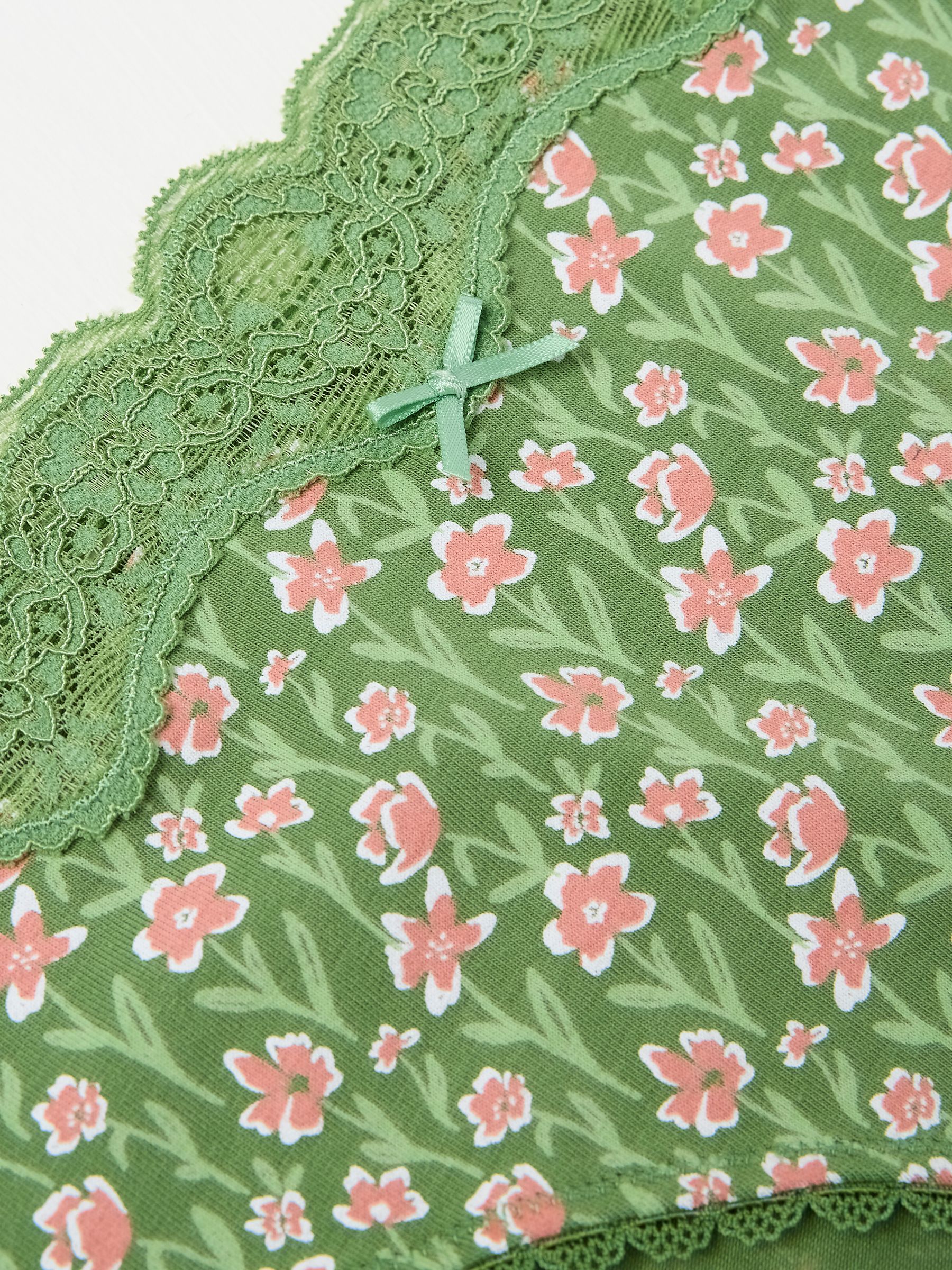 Green Linear Floral Mini Knickers - Image 2 of 2