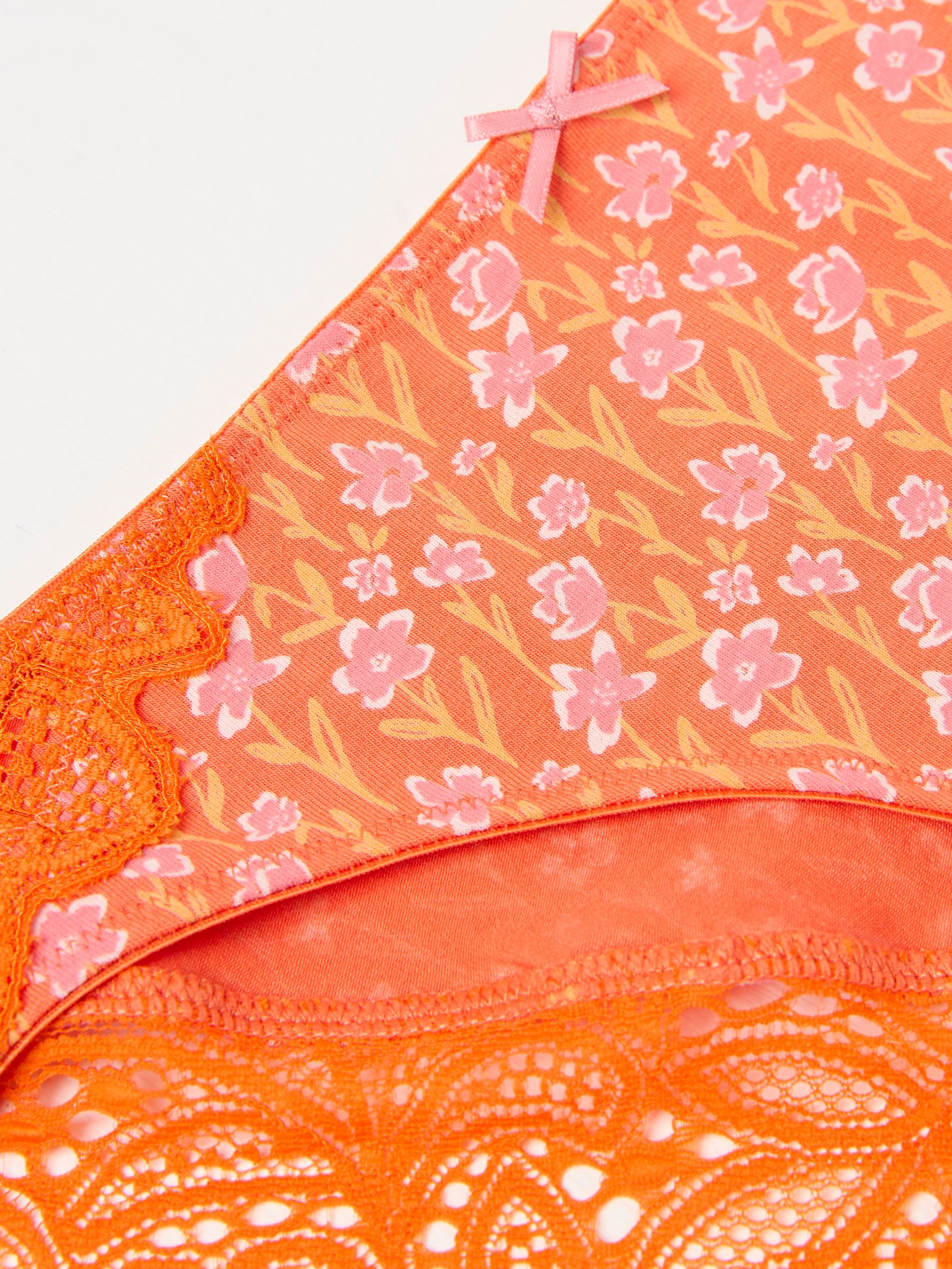 Orange Floral Cheeky Knickers - Image 2 of 2
