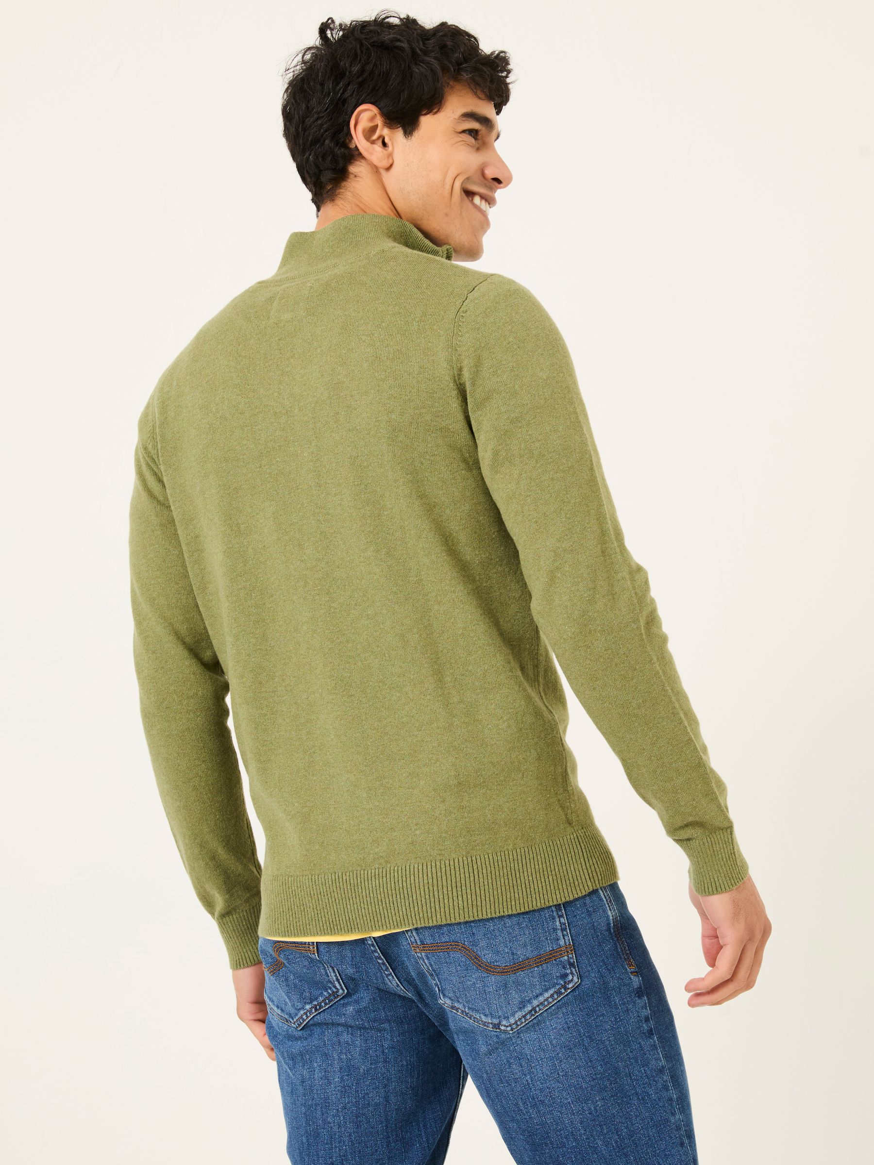 Rye Olive Green Half-Neck Jumper - Image 2 of 6