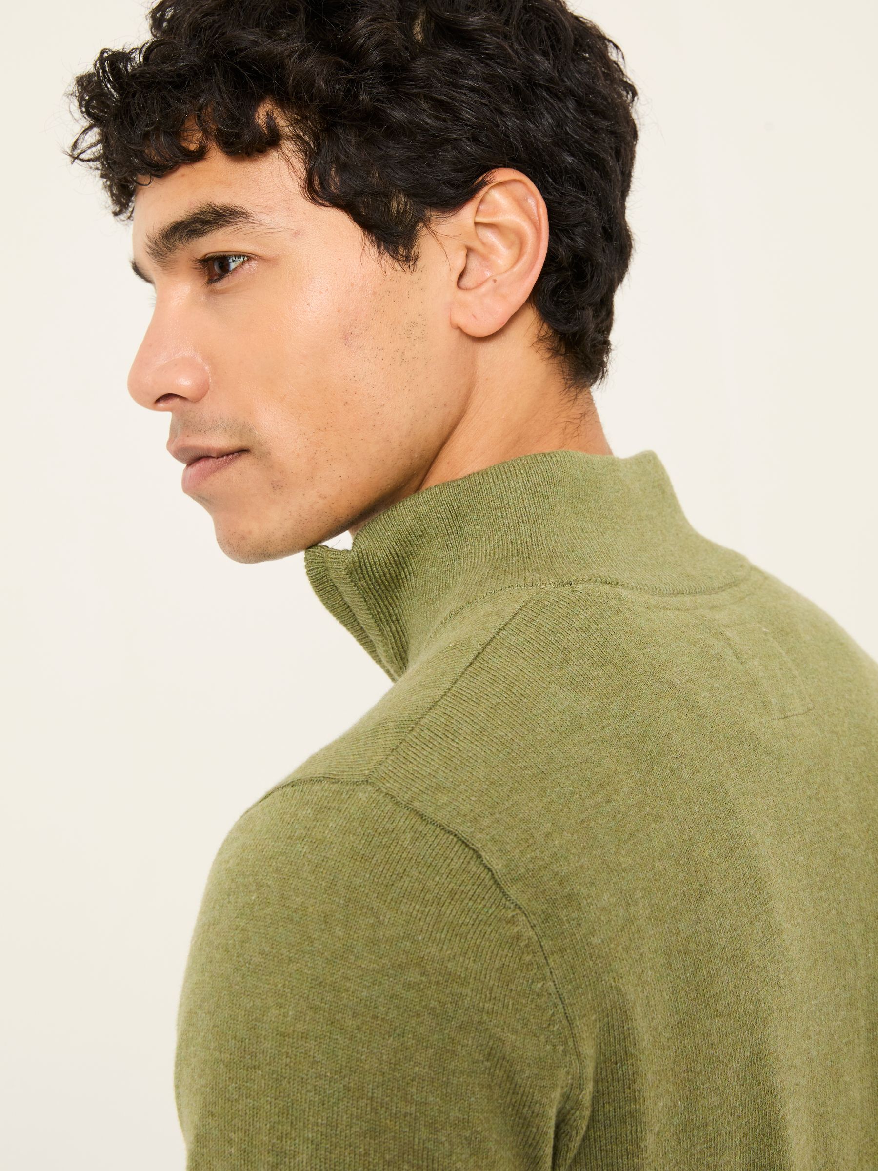 Rye Olive Green Half-Neck Jumper - Image 5 of 6