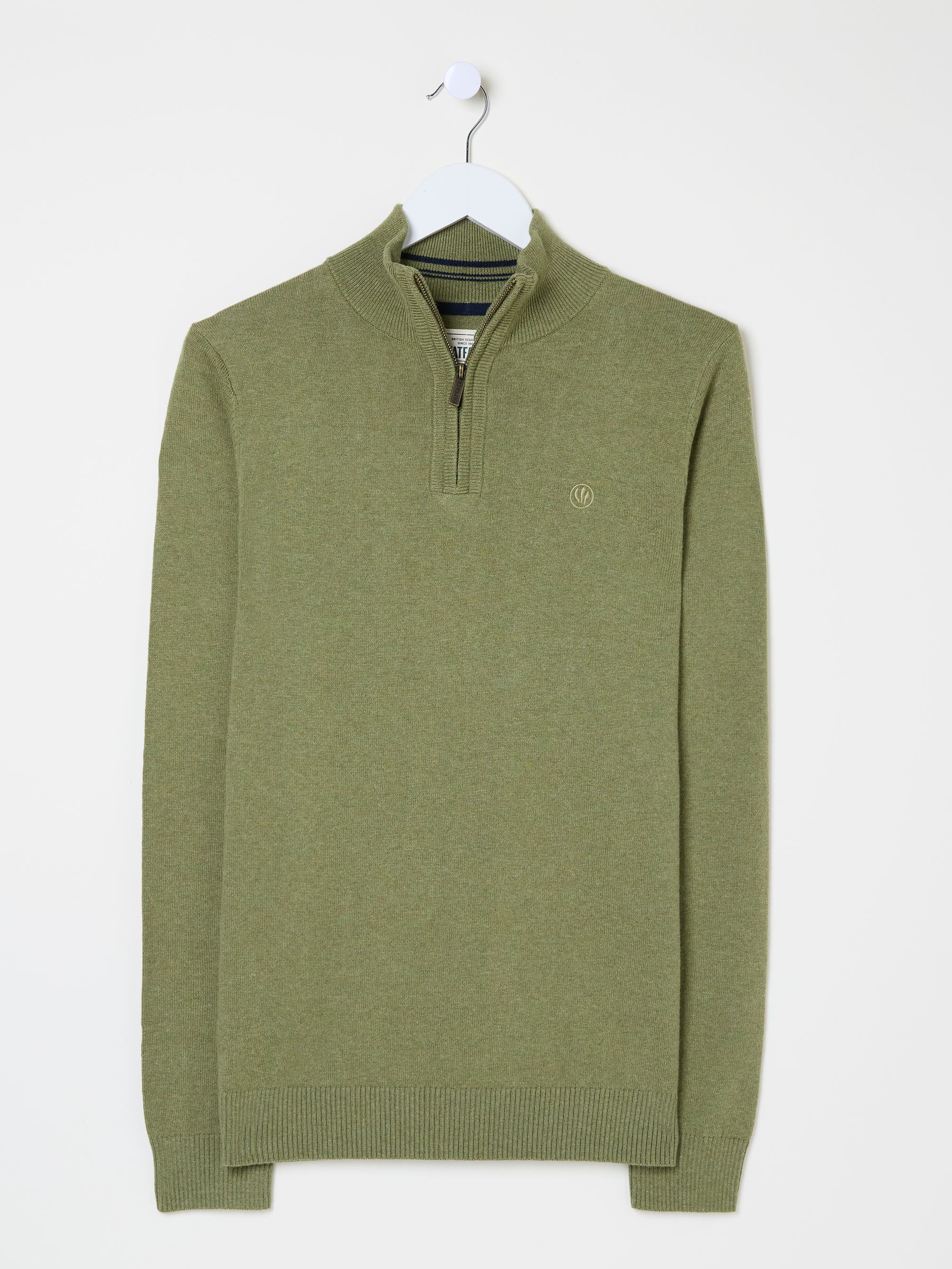 Rye Olive Green Half-Neck Jumper - Image 6 of 6