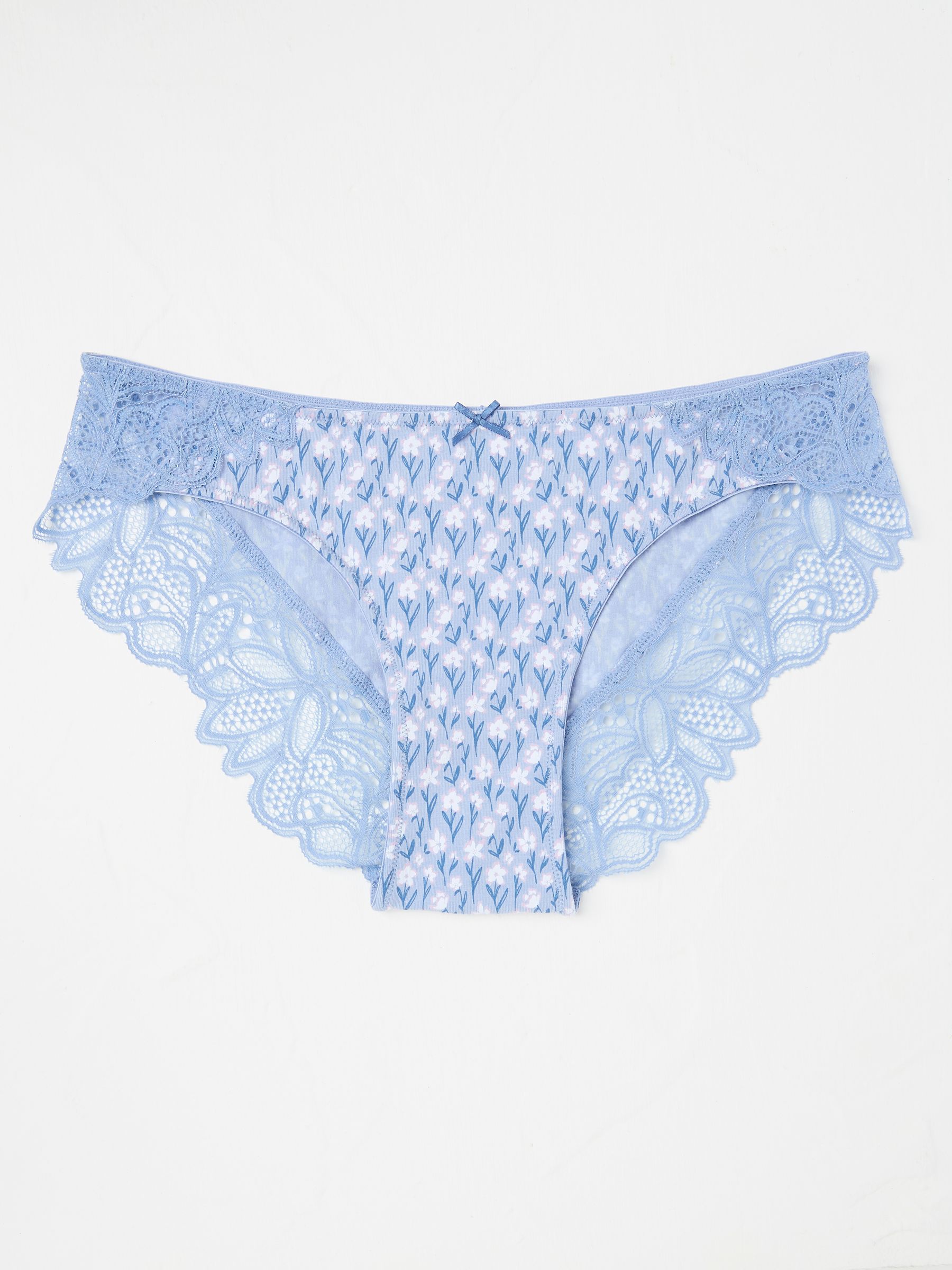 Light Blue Floral Cheeky Knickers - Image 1 of 2