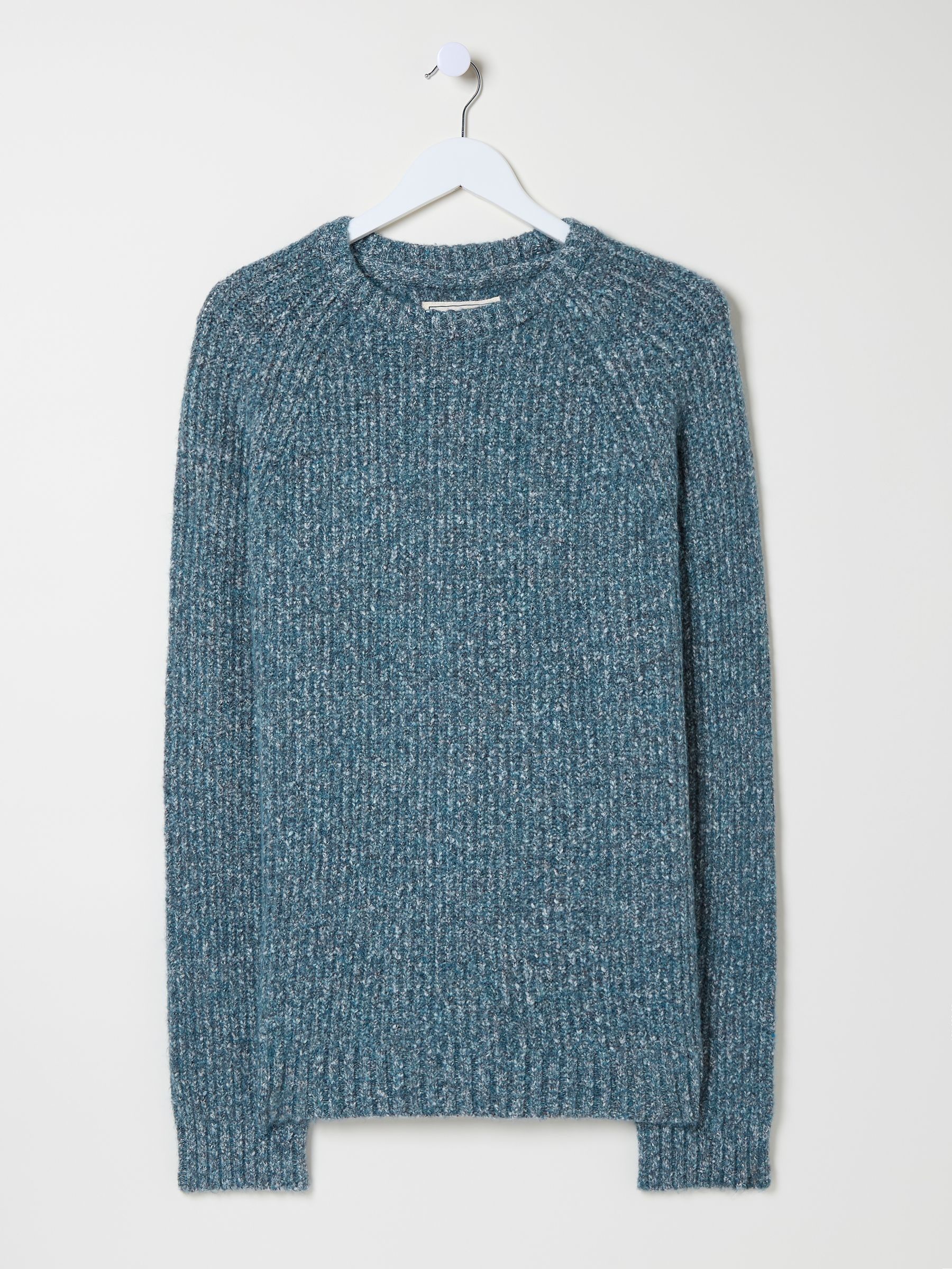 Mid Blue Sefton Lofty Knitted Crew Neck Jumper - Image 6 of 6