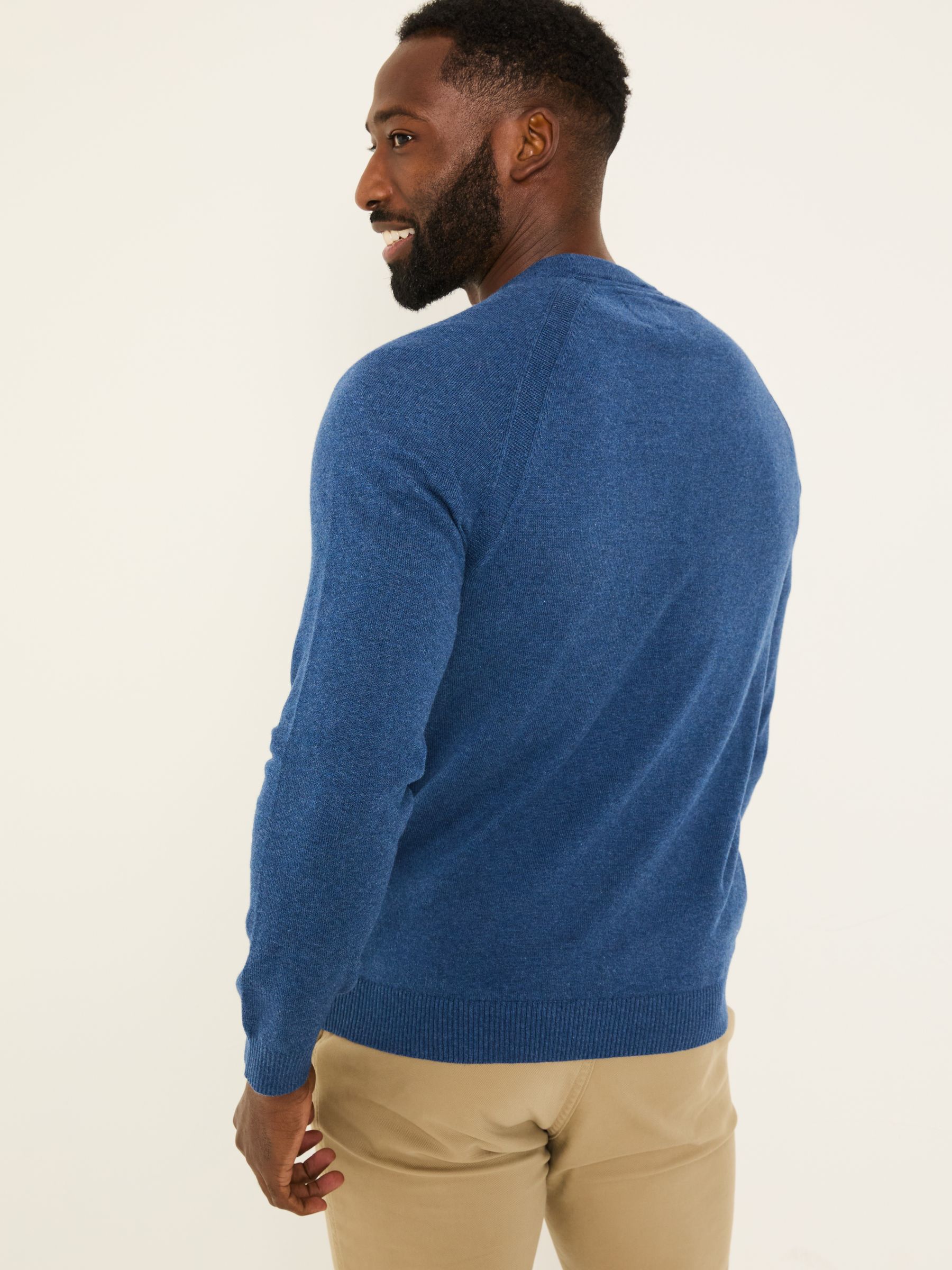 Blue Denim Rye Fine Gauge Knitted Crew Neck Jumper - Image 2 of 8