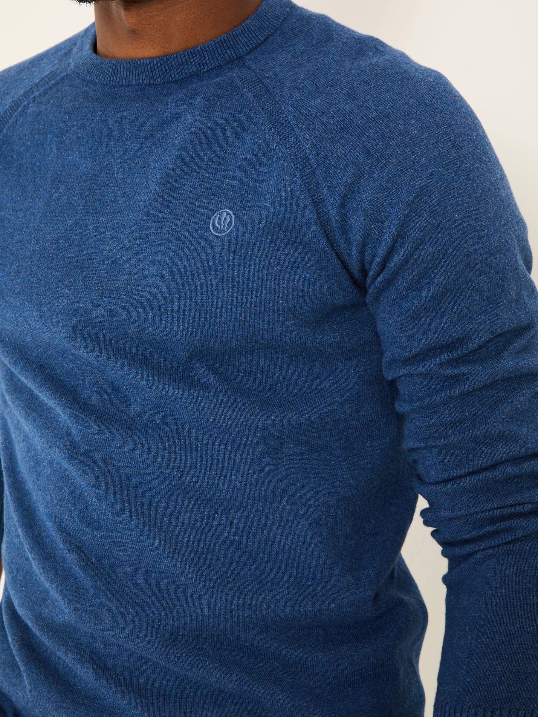 Blue Denim Rye Fine Gauge Knitted Crew Neck Jumper - Image 4 of 8