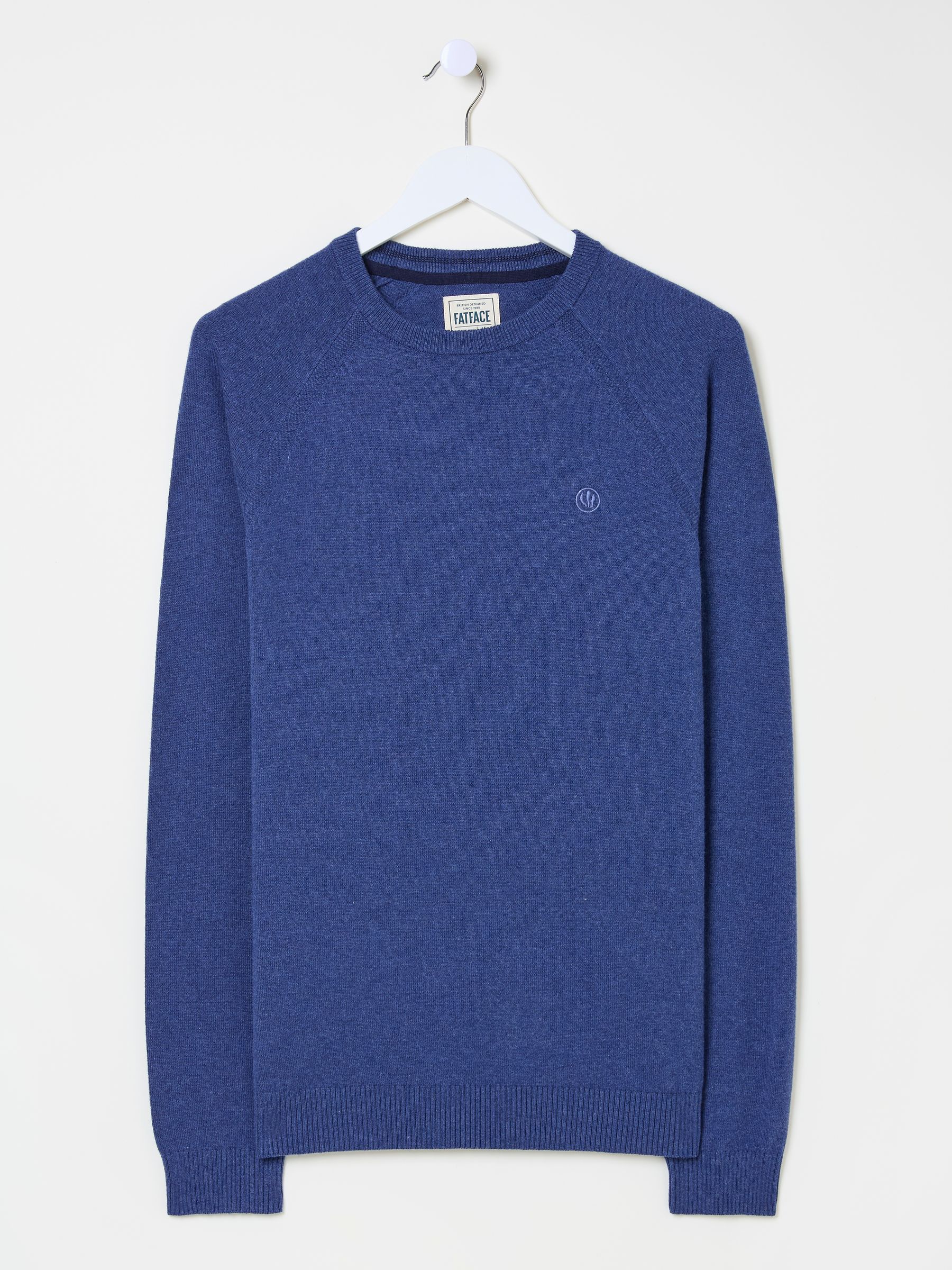 Blue Denim Rye Fine Gauge Knitted Crew Neck Jumper - Image 8 of 8