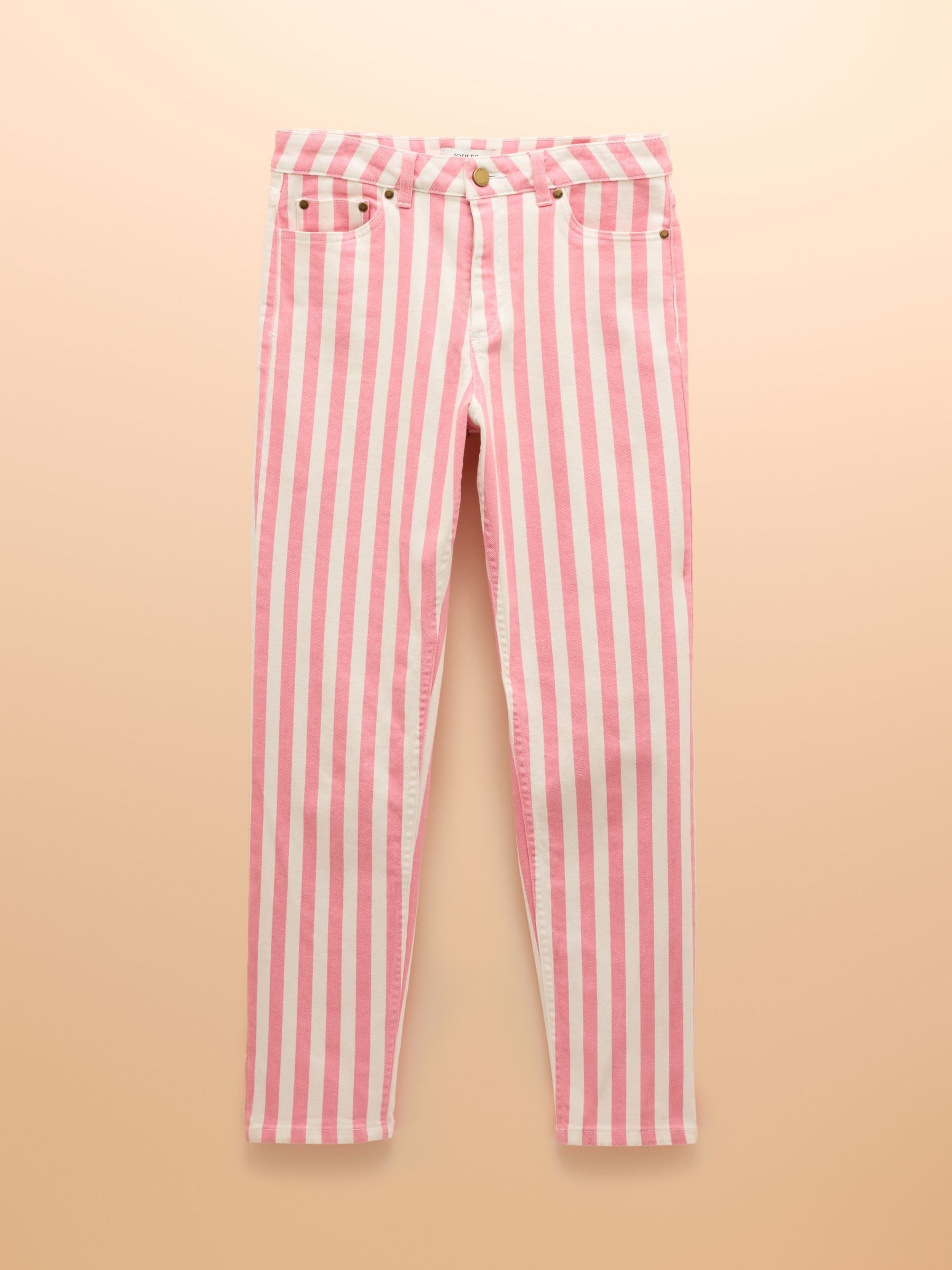 Pink Stripe Straight Fit Mid Rise Jeans - Image 9 of 9