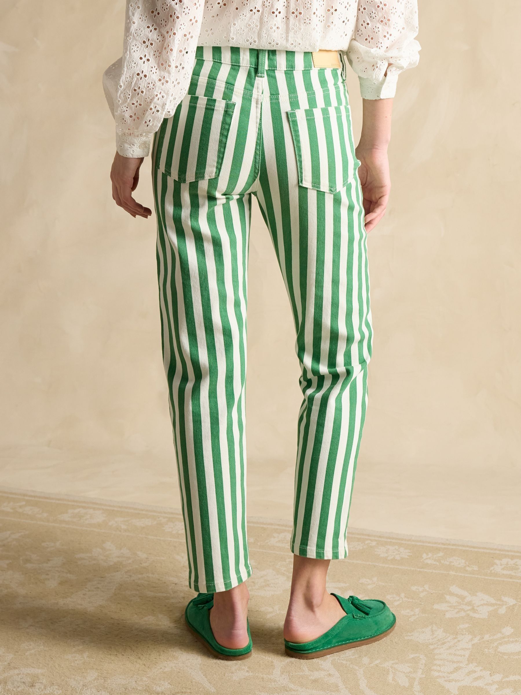 Green Stripe Straight Fit Jeans - Image 2 of 9