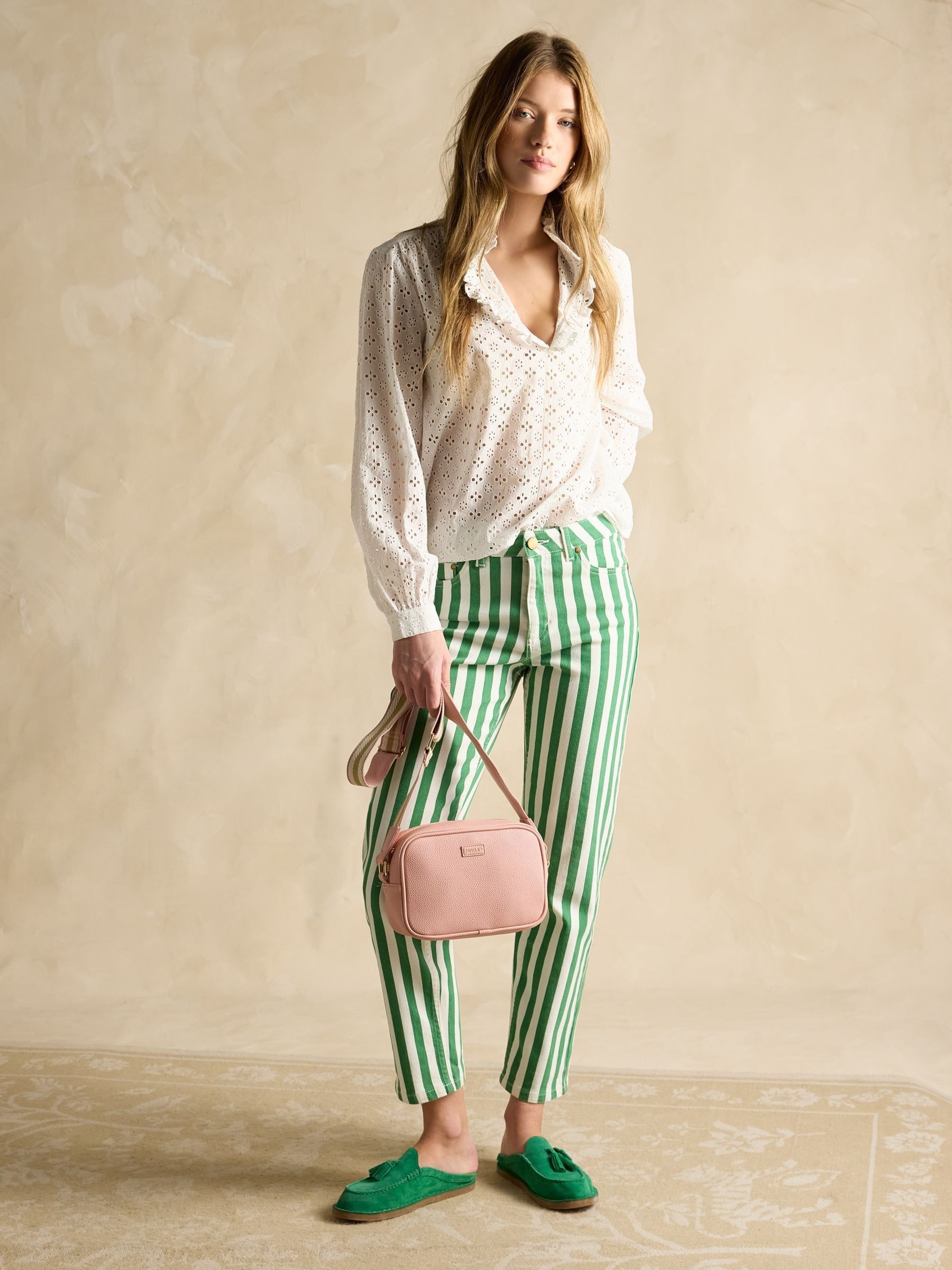 Green Stripe Straight Fit Jeans - Image 3 of 9