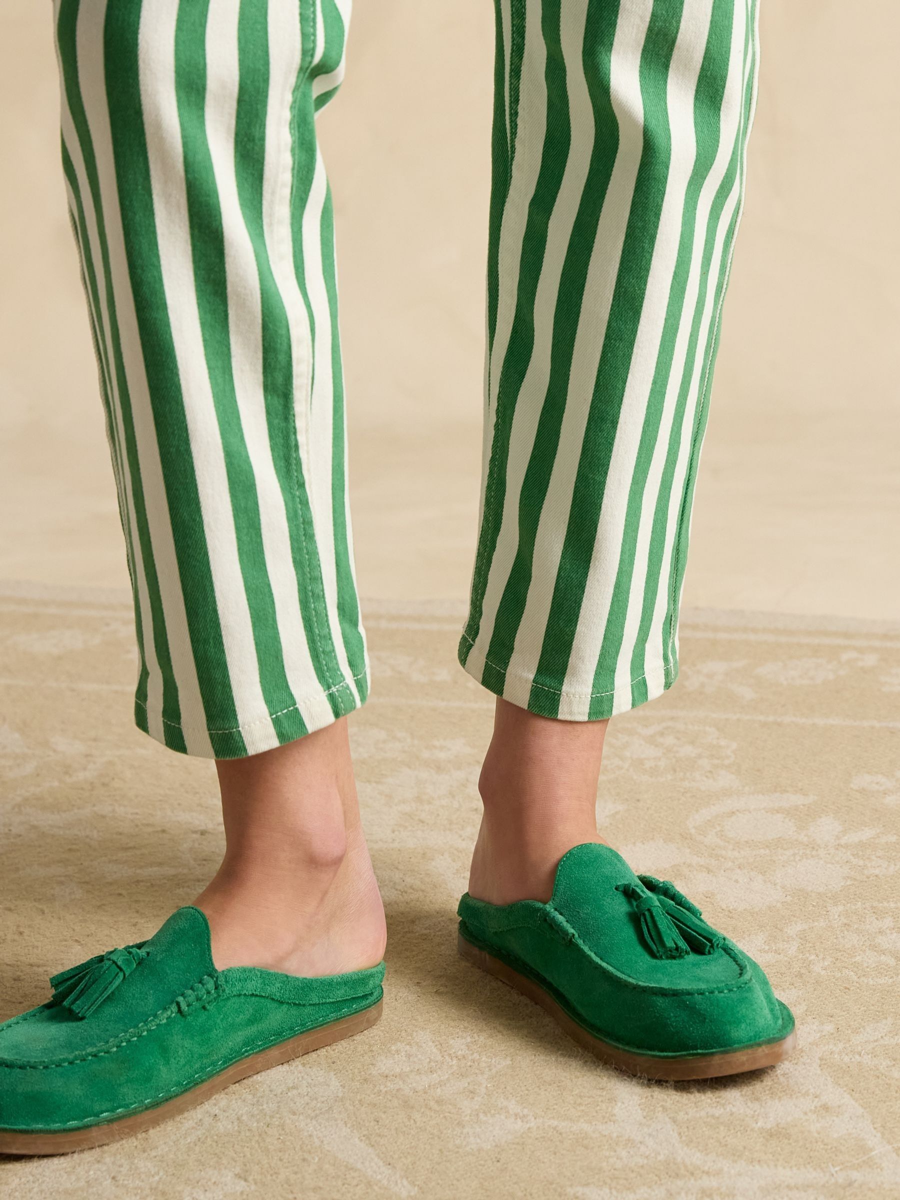 Green Stripe Straight Fit Jeans - Image 5 of 9