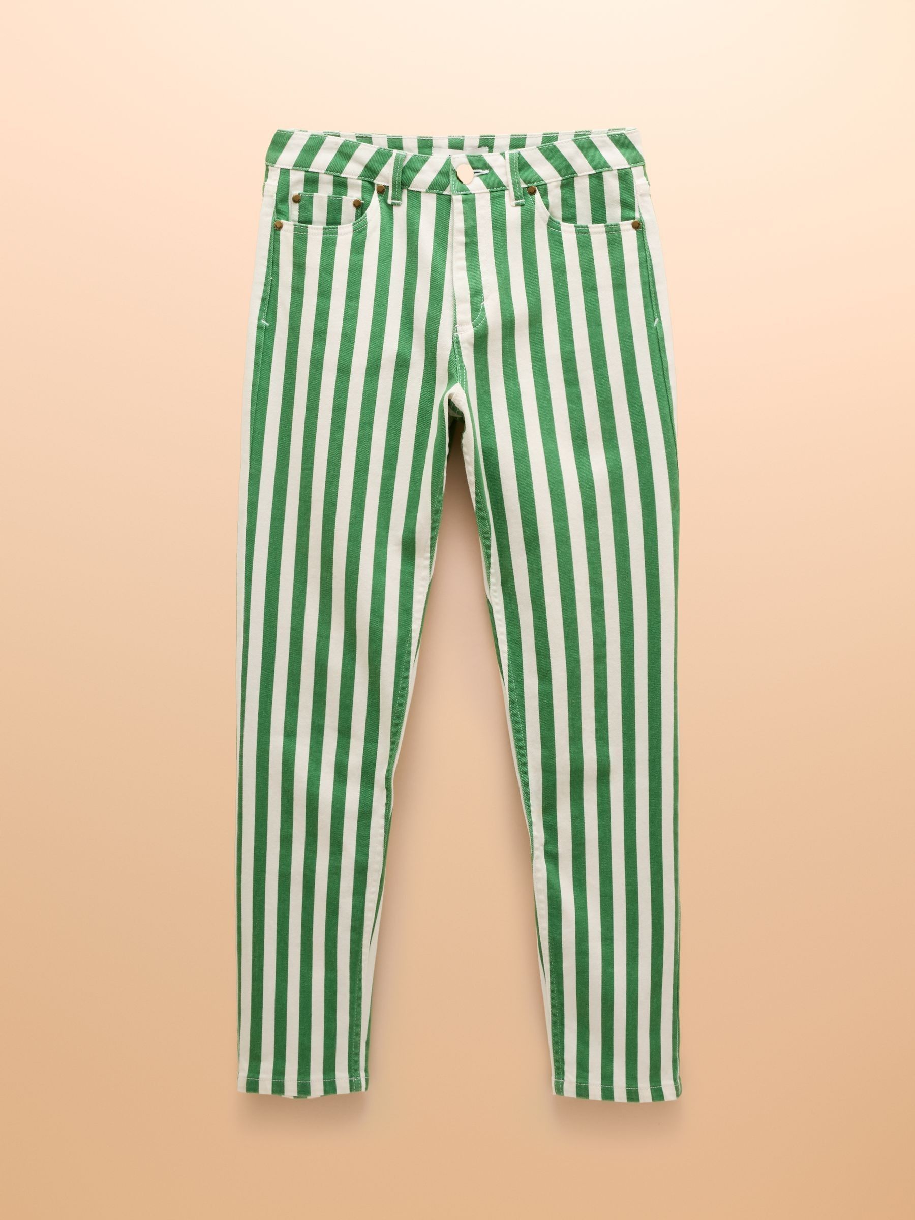 Green Stripe Straight Fit Jeans - Image 7 of 9