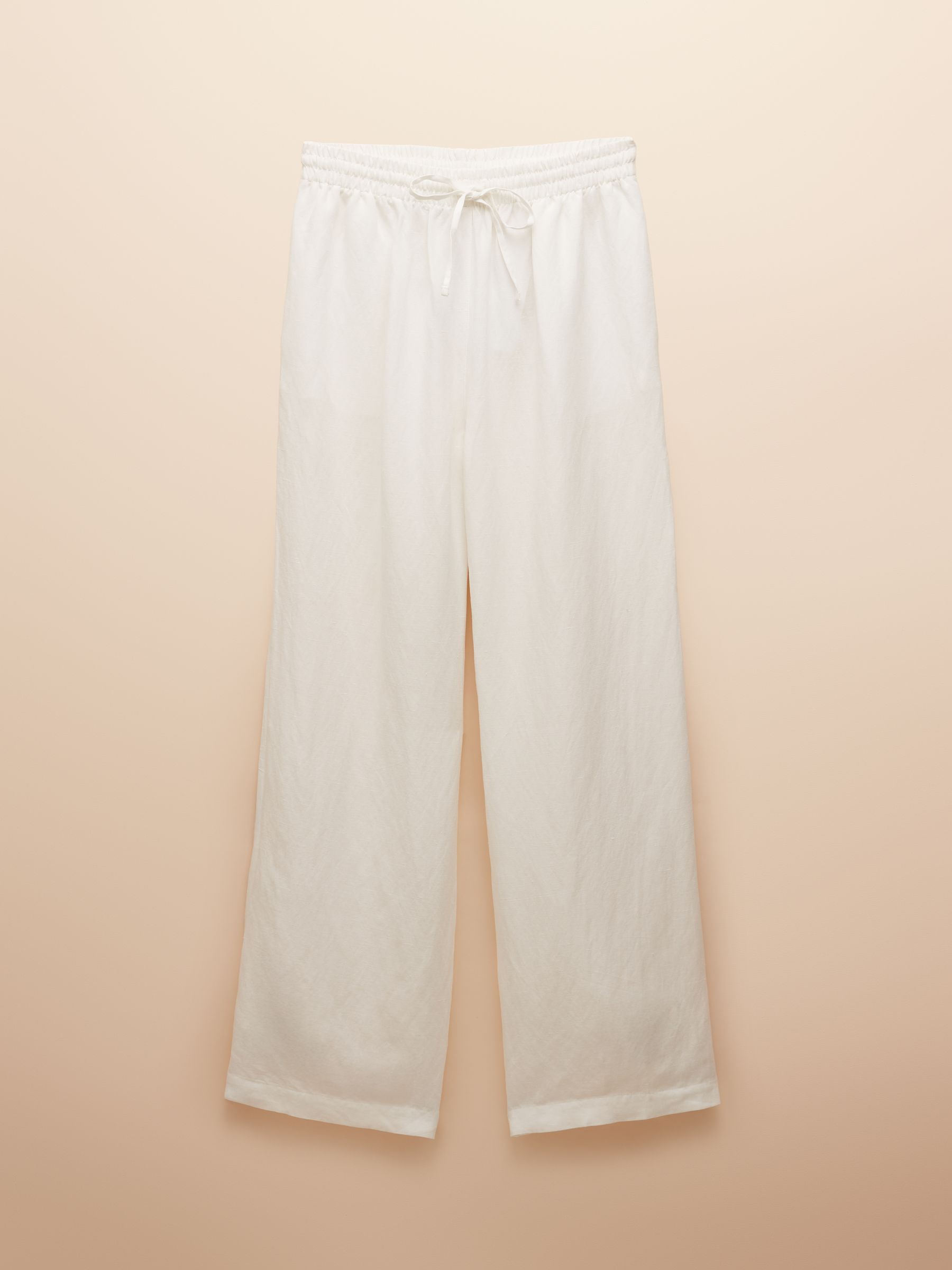 Linen Blend White Trousers - Image 6 of 6