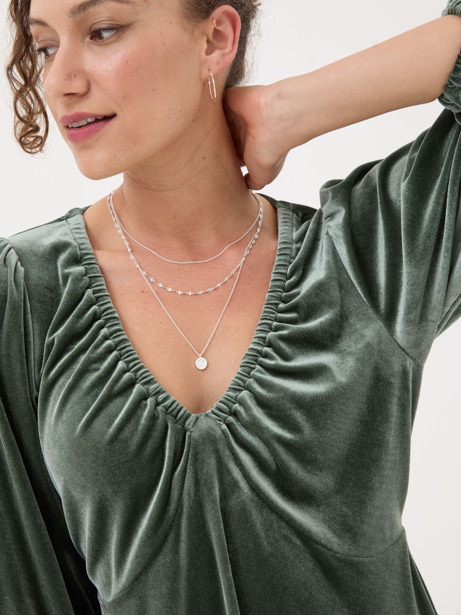 Green Gracie Velvet Dress - Image 5 of 6