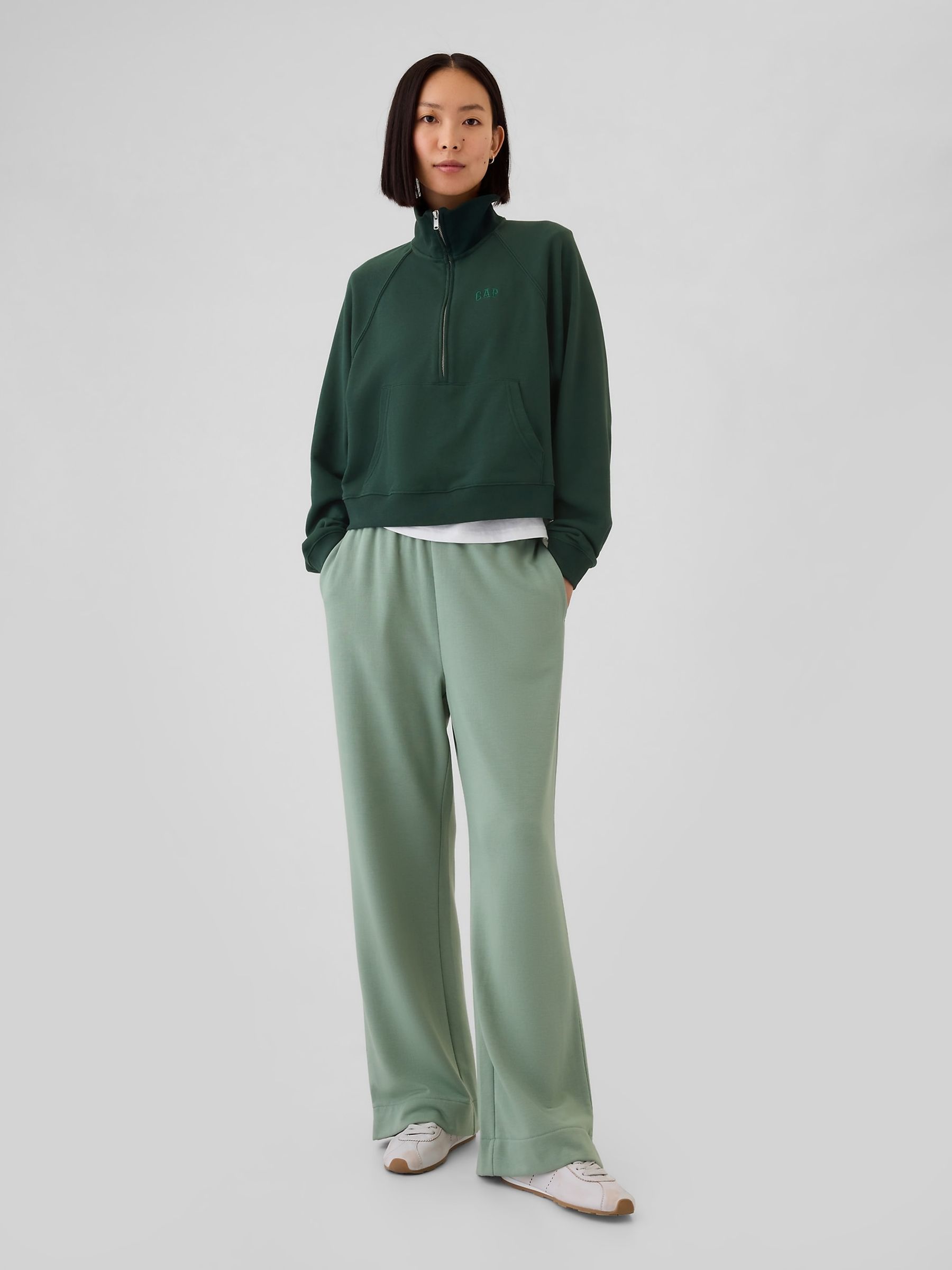 Green Logo Half-Zip Pullover - Image 3 of 5